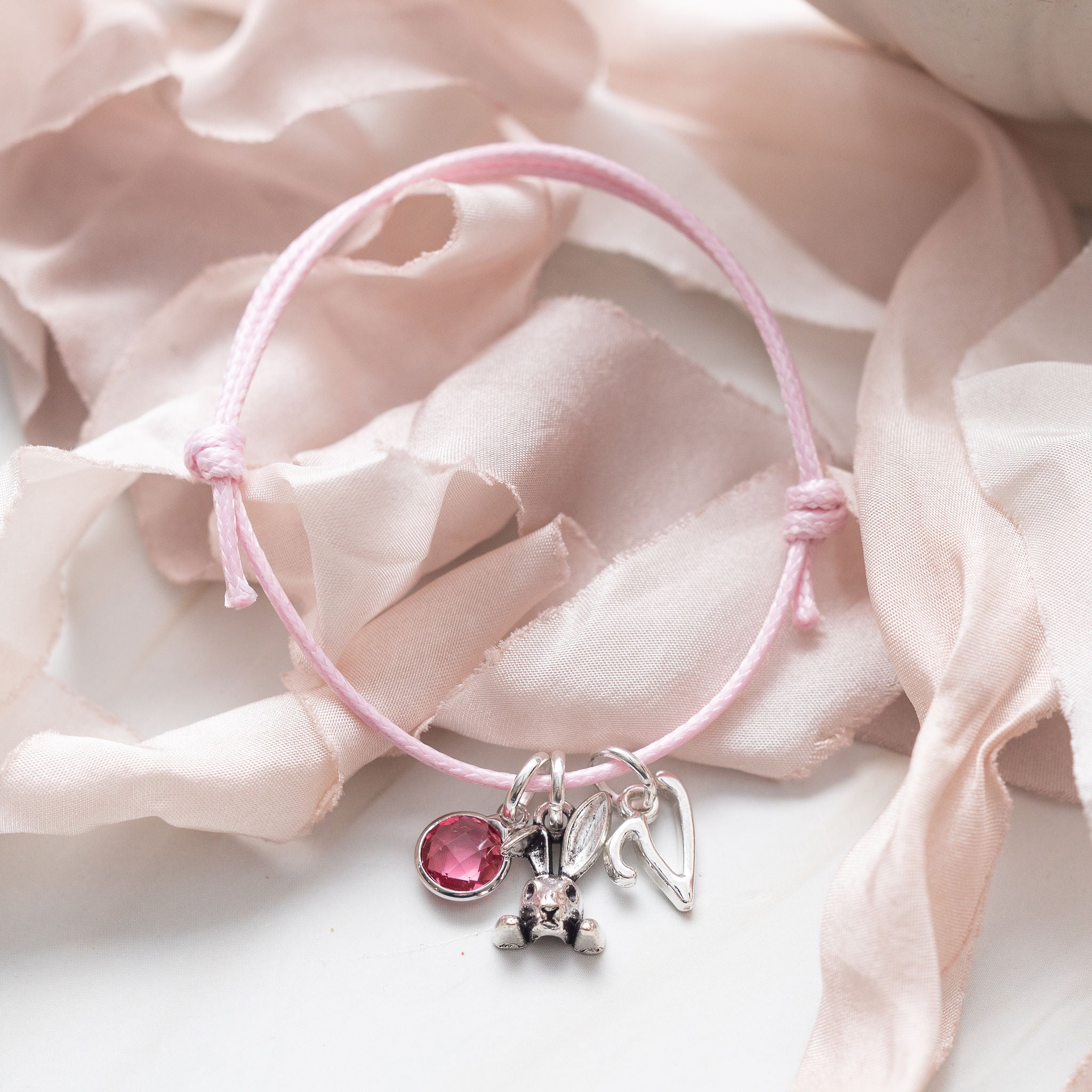 Personalised Bunny Rabbit Cord Bracelet