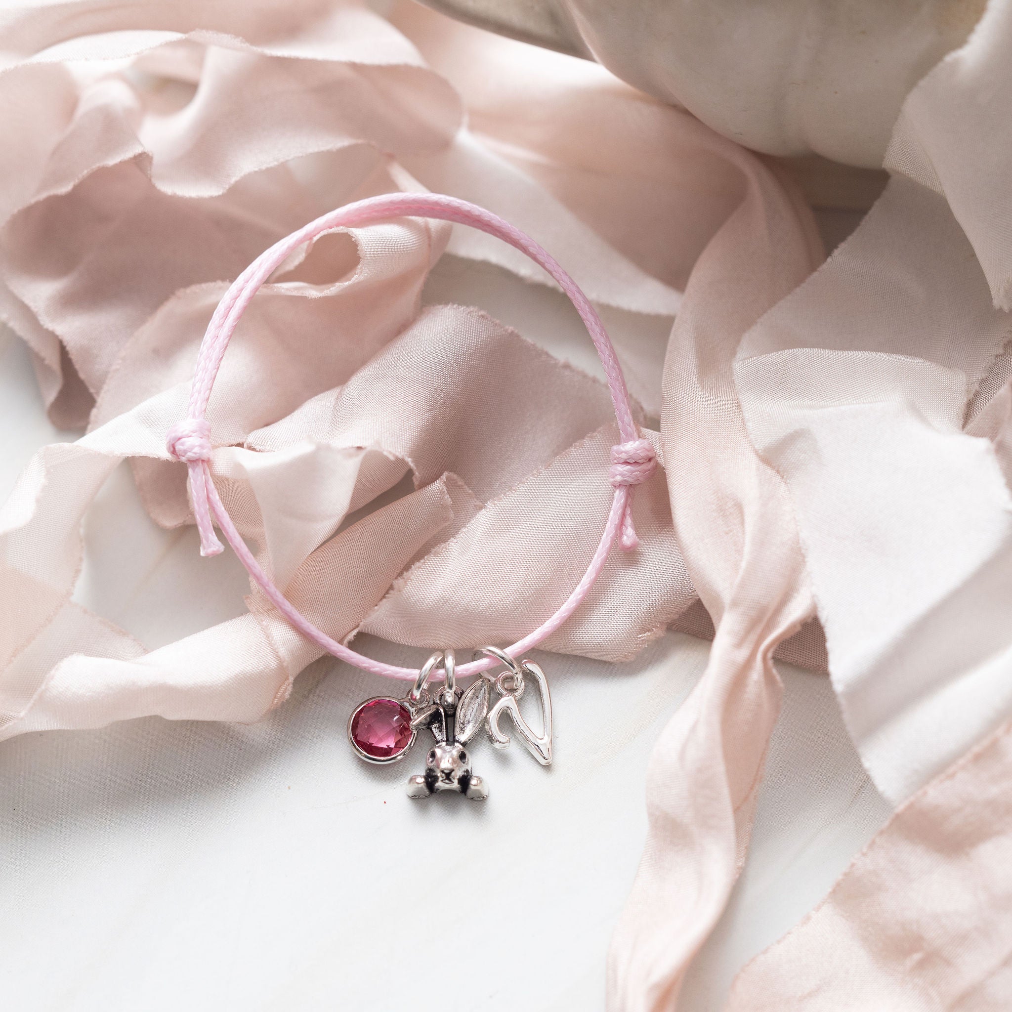 Personalised Bunny Rabbit Cord Bracelet