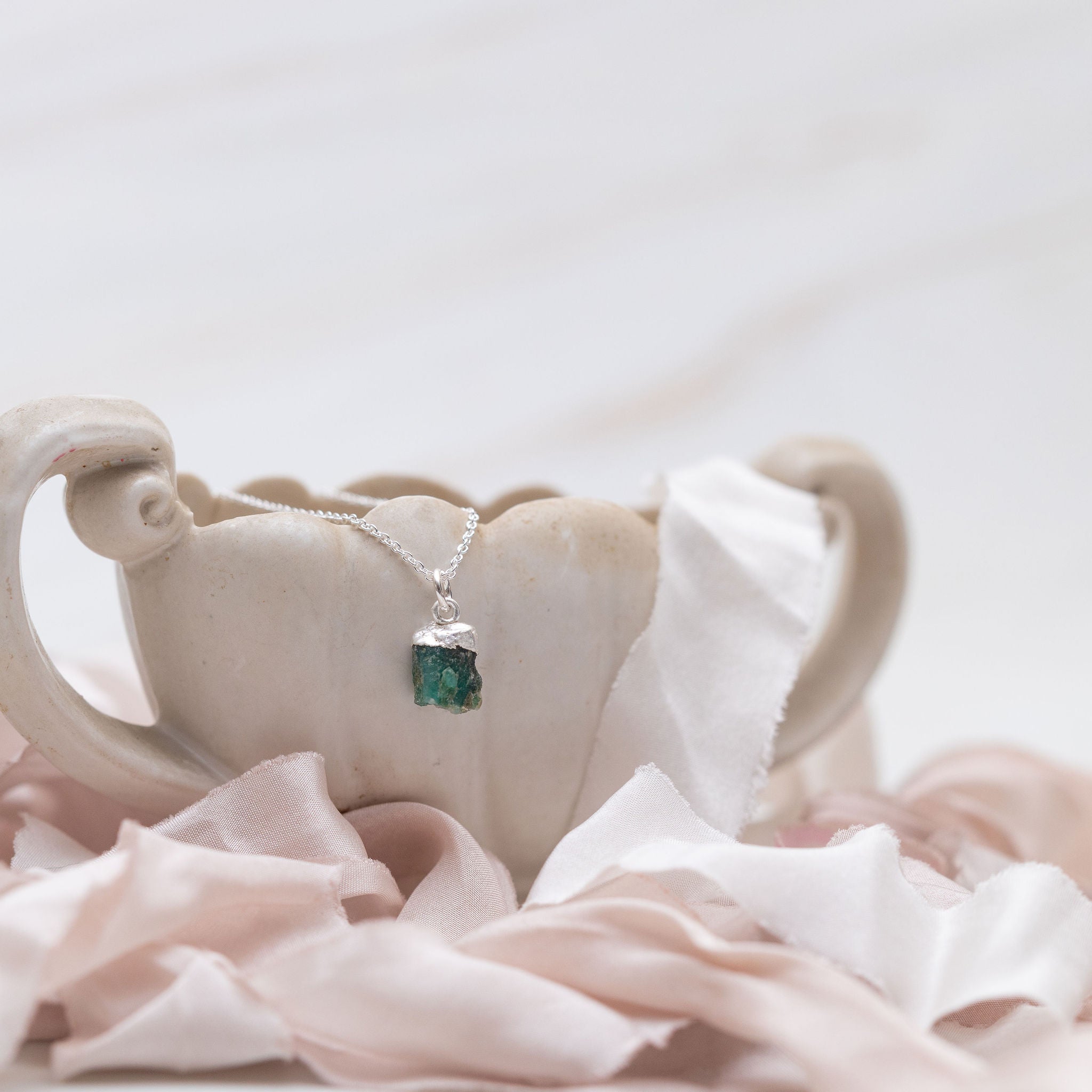 Sterling Silver Sillimanite Necklace - May Birthstone