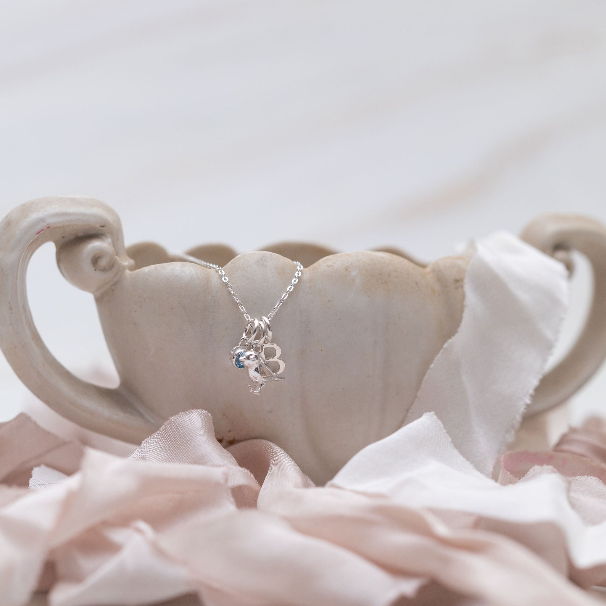 Sterling Silver Personalised Sparrow Bird Necklace