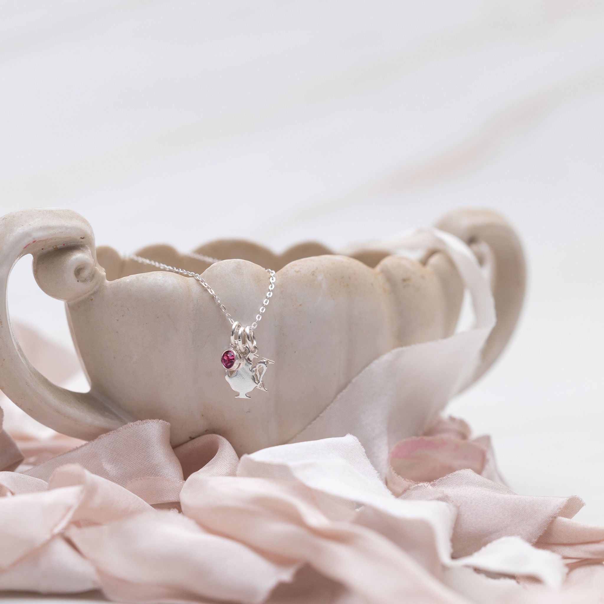 Sterling Silver Personalised Teapot Necklace