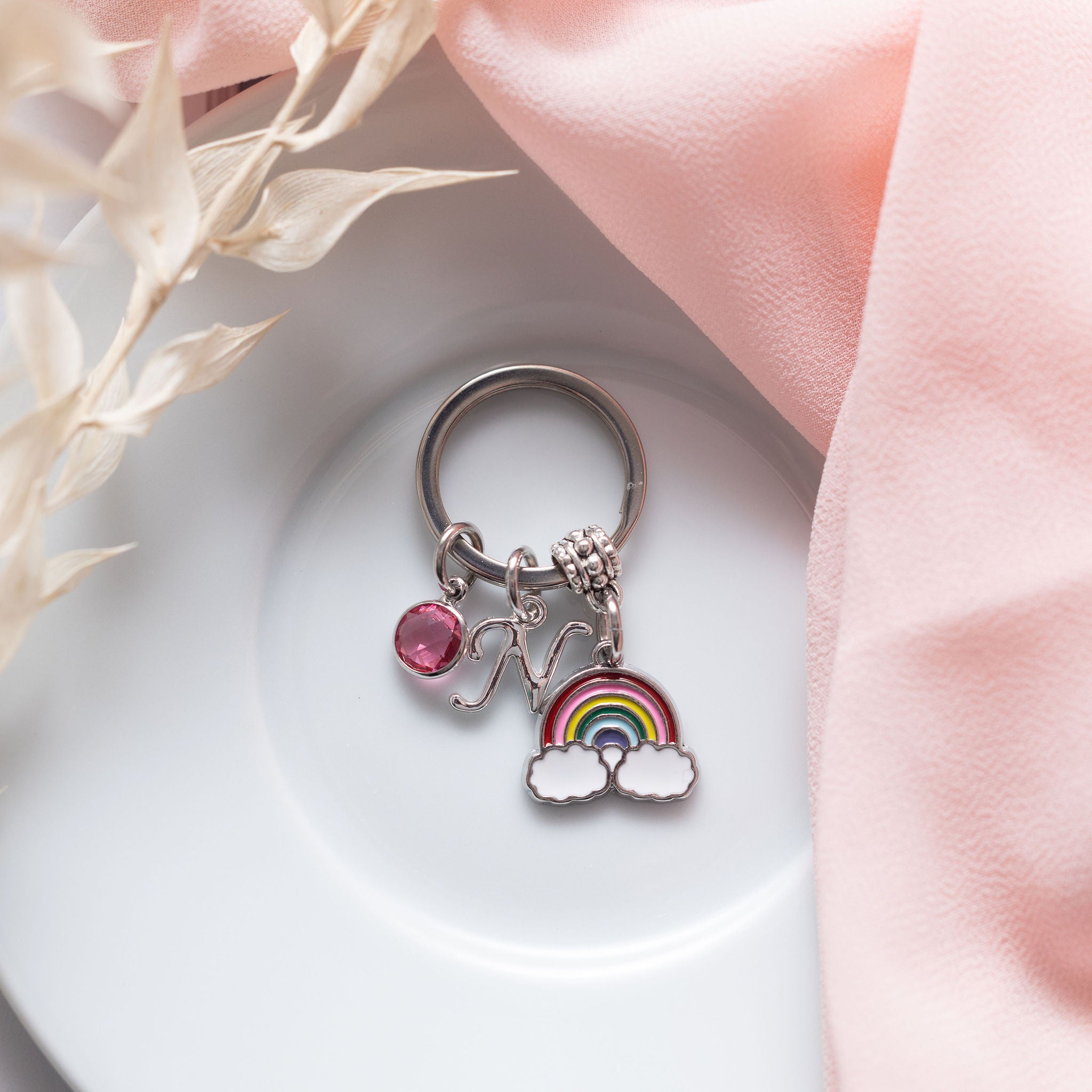Personalised Rainbow Keyring
