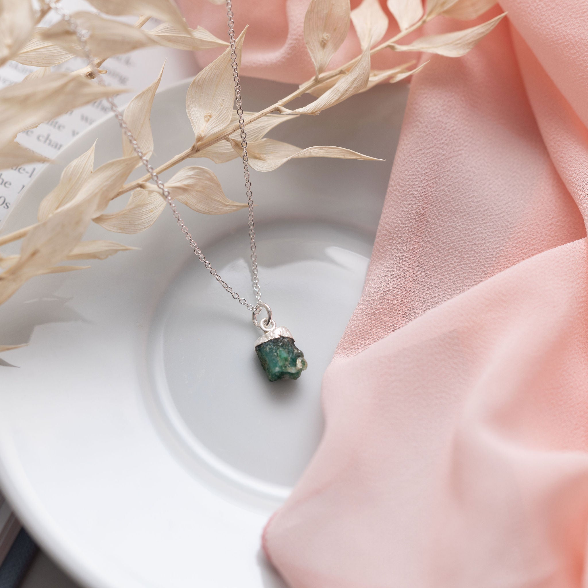 Sterling Silver Sillimanite Necklace - May Birthstone