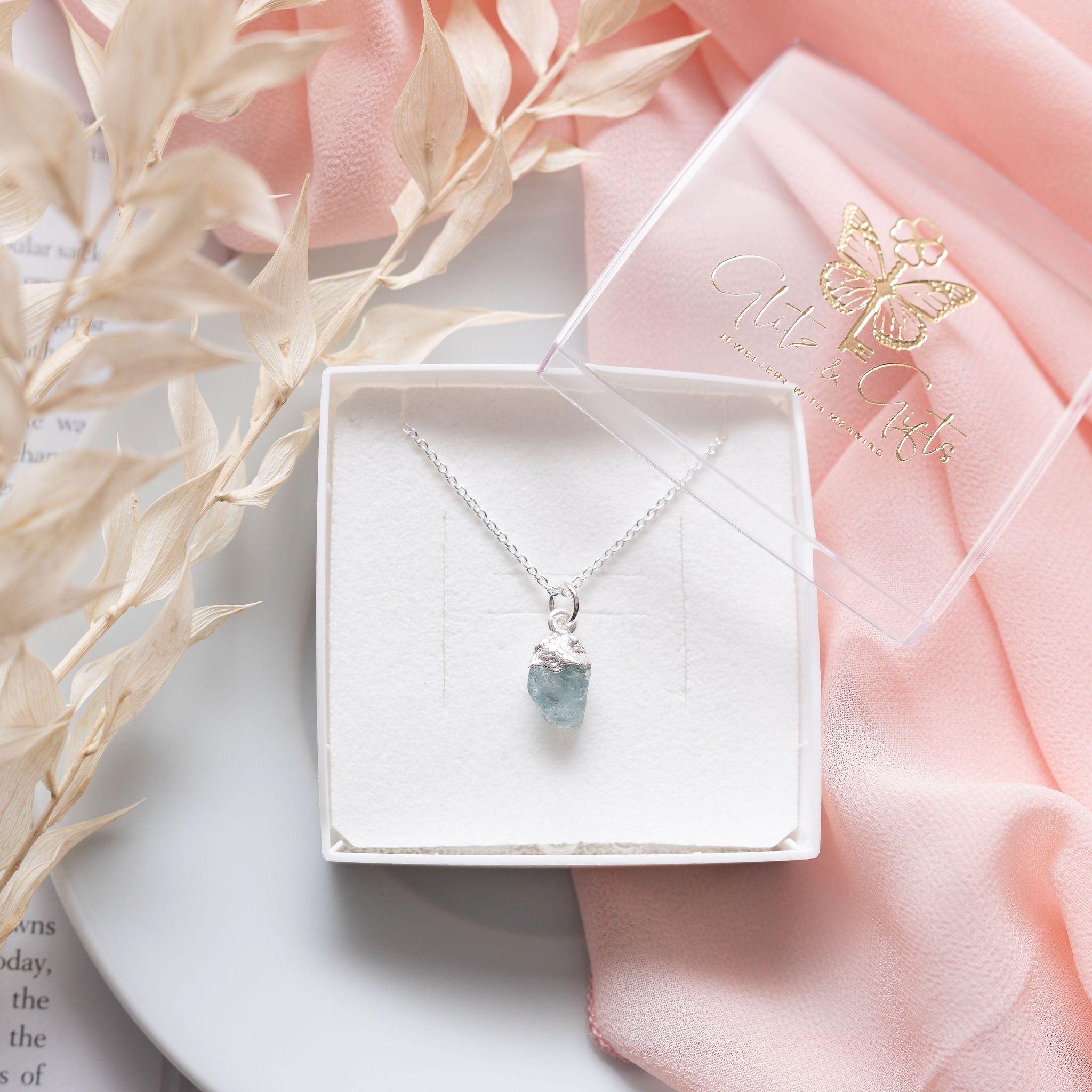 Sterling Silver Aquamarine Necklace - March Birthstone