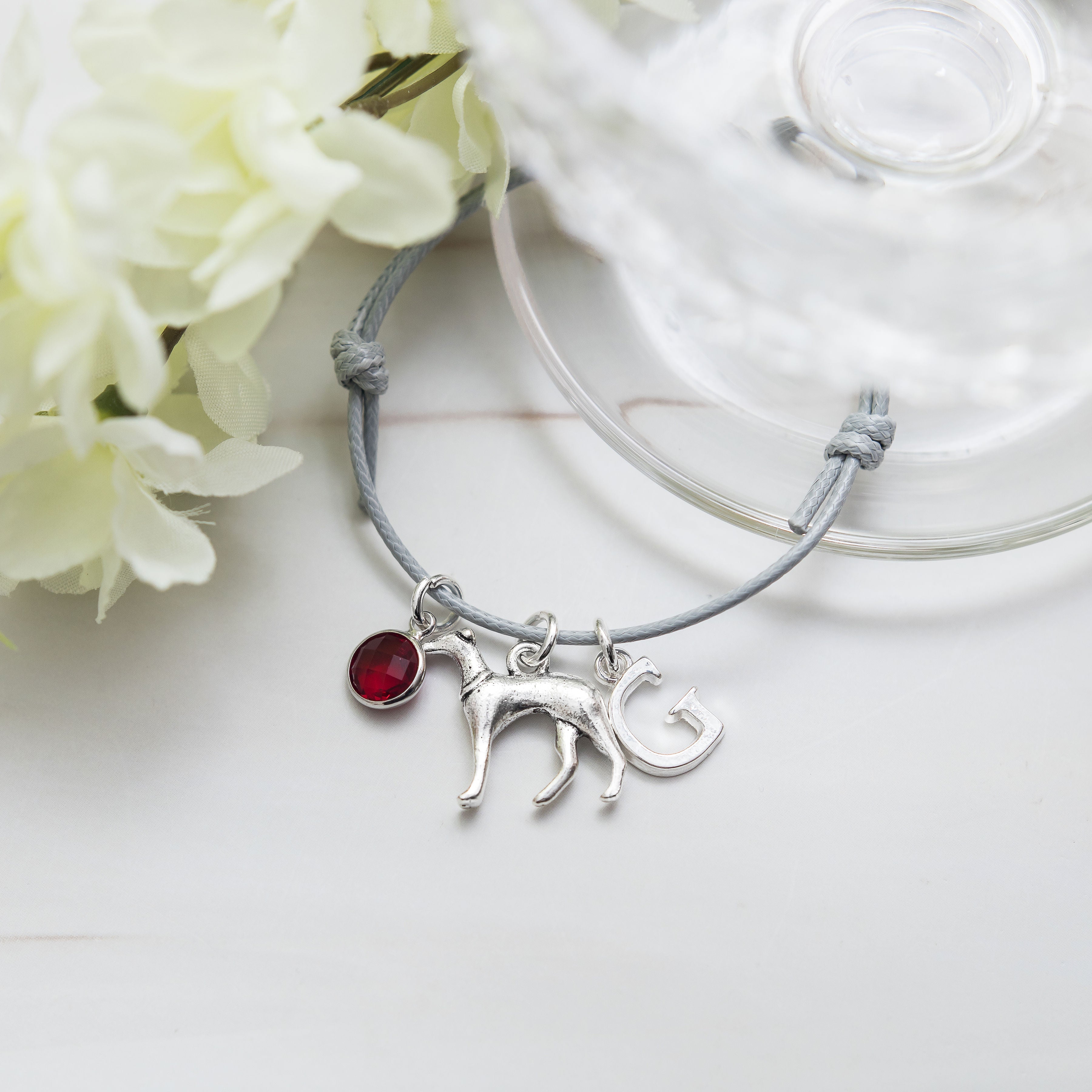 Personalised Greyhound Cord Bracelet