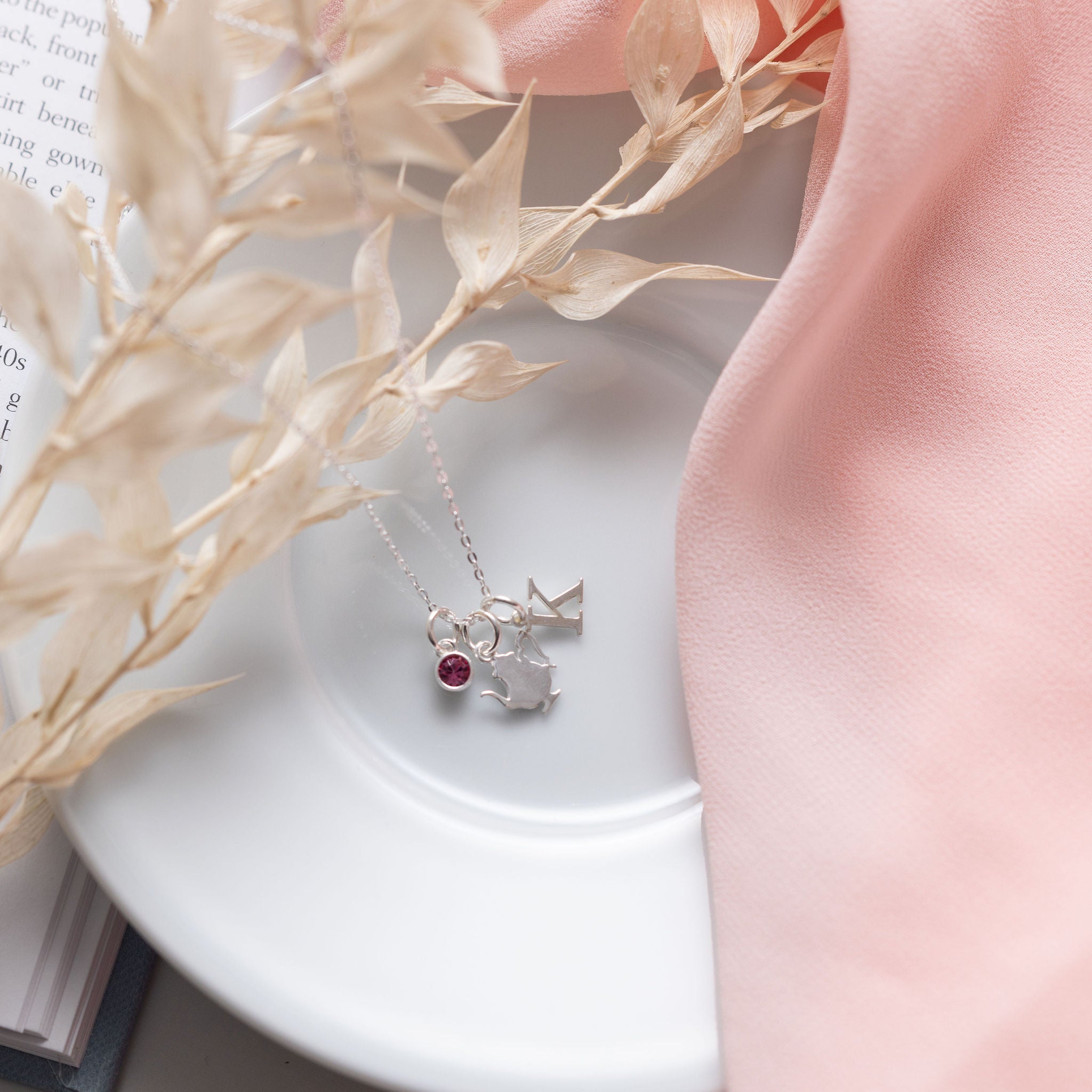 Sterling Silver Personalised Teapot Necklace