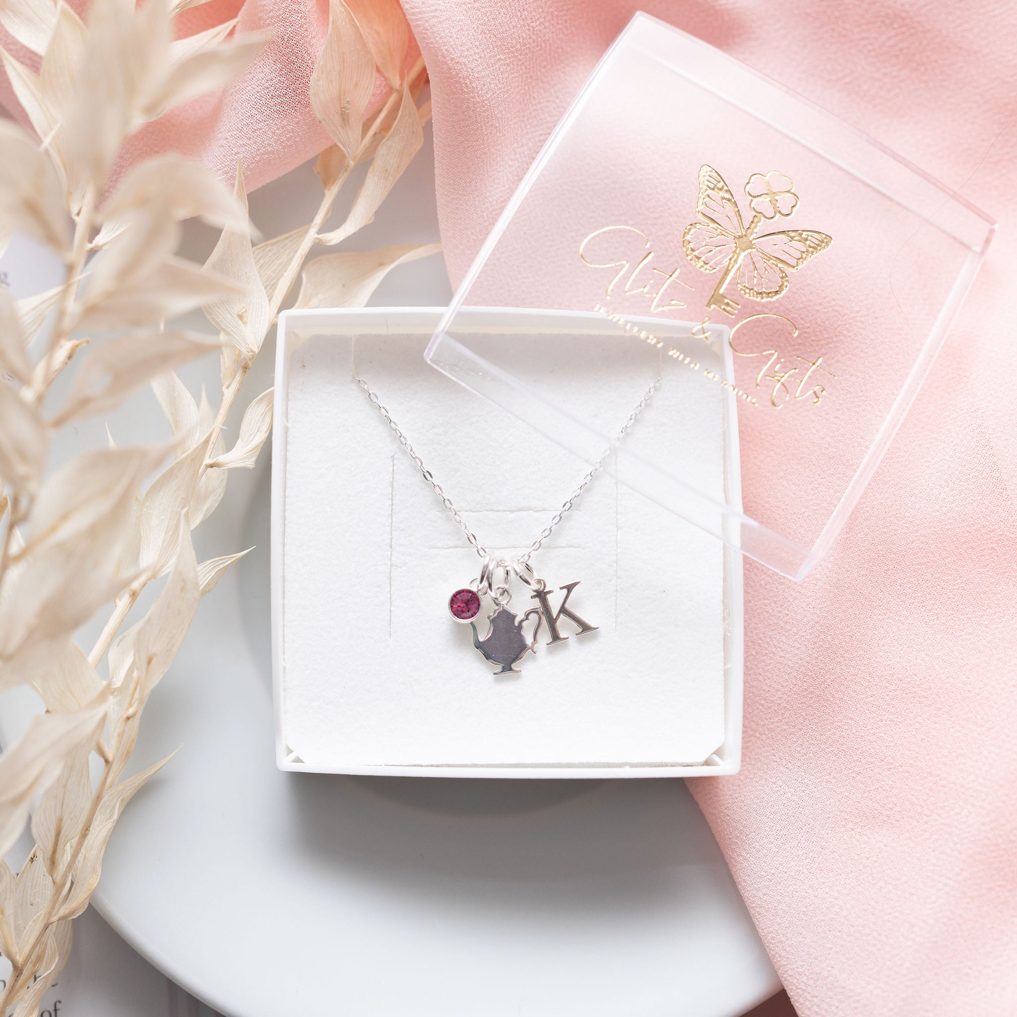 Sterling Silver Personalised Teapot Necklace