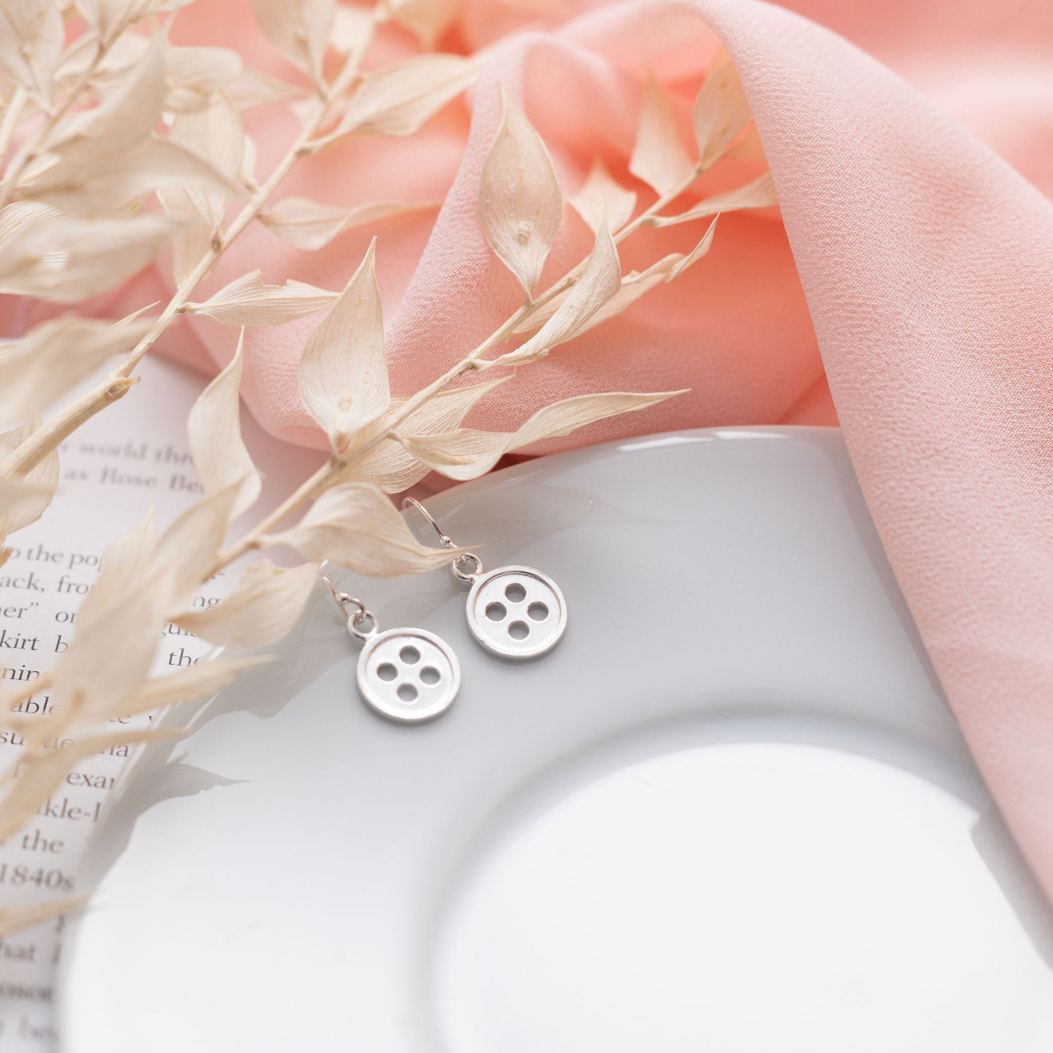 Sterling Silver Button Earrings