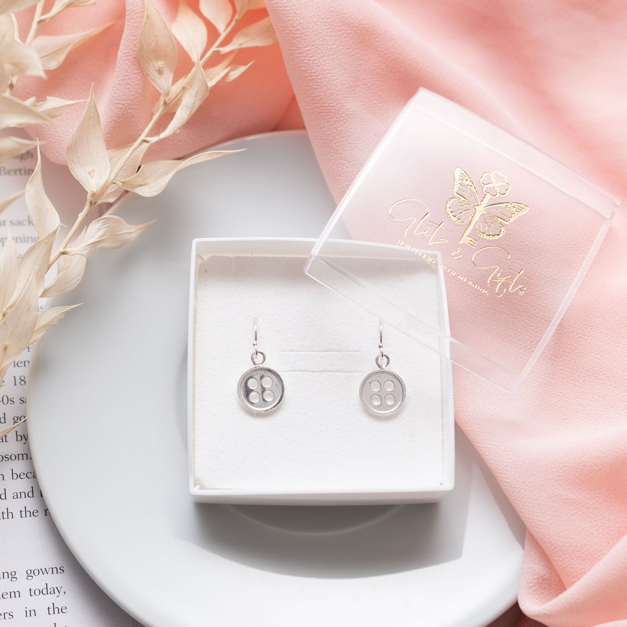 Sterling Silver Button Earrings