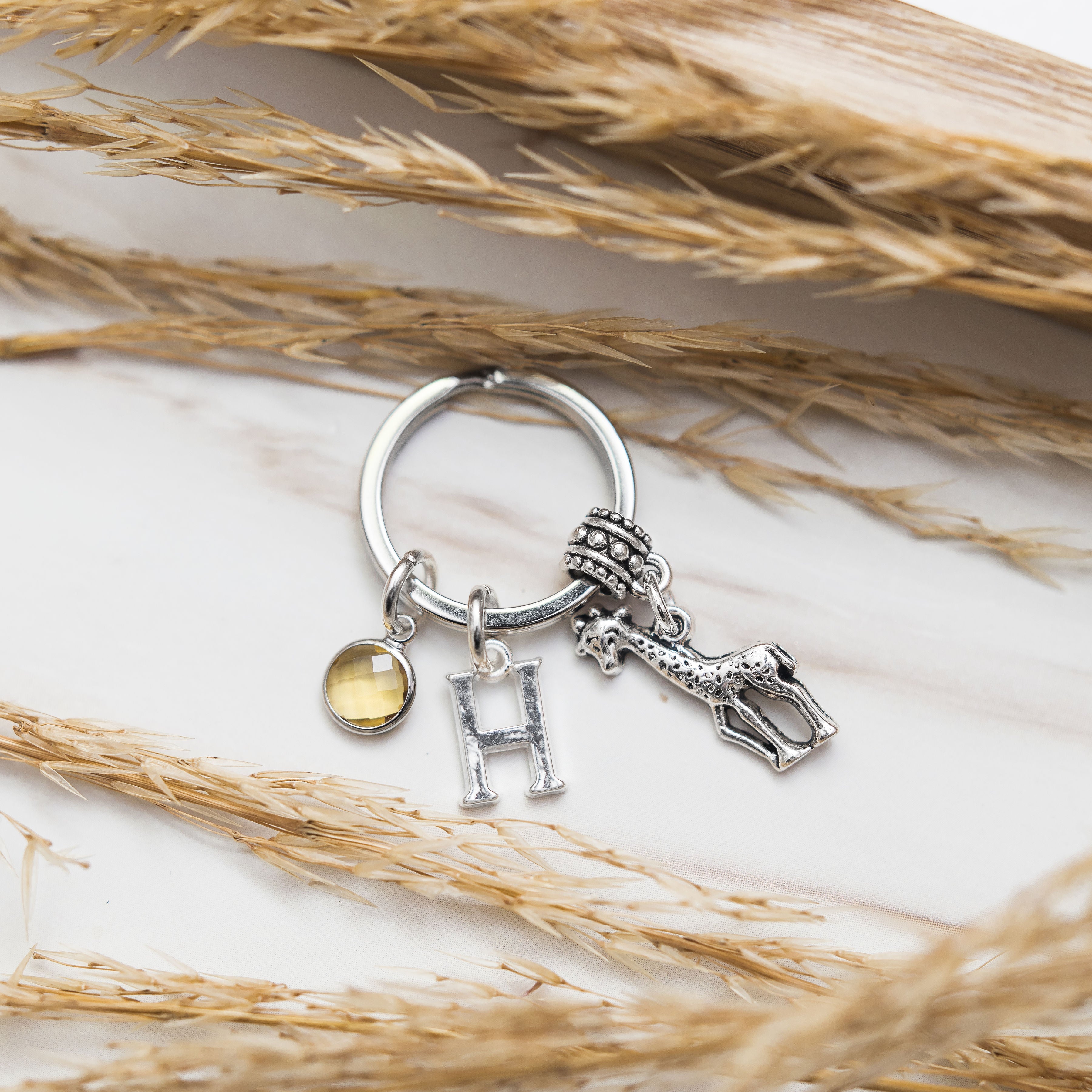 Personalised Giraffe Keyring