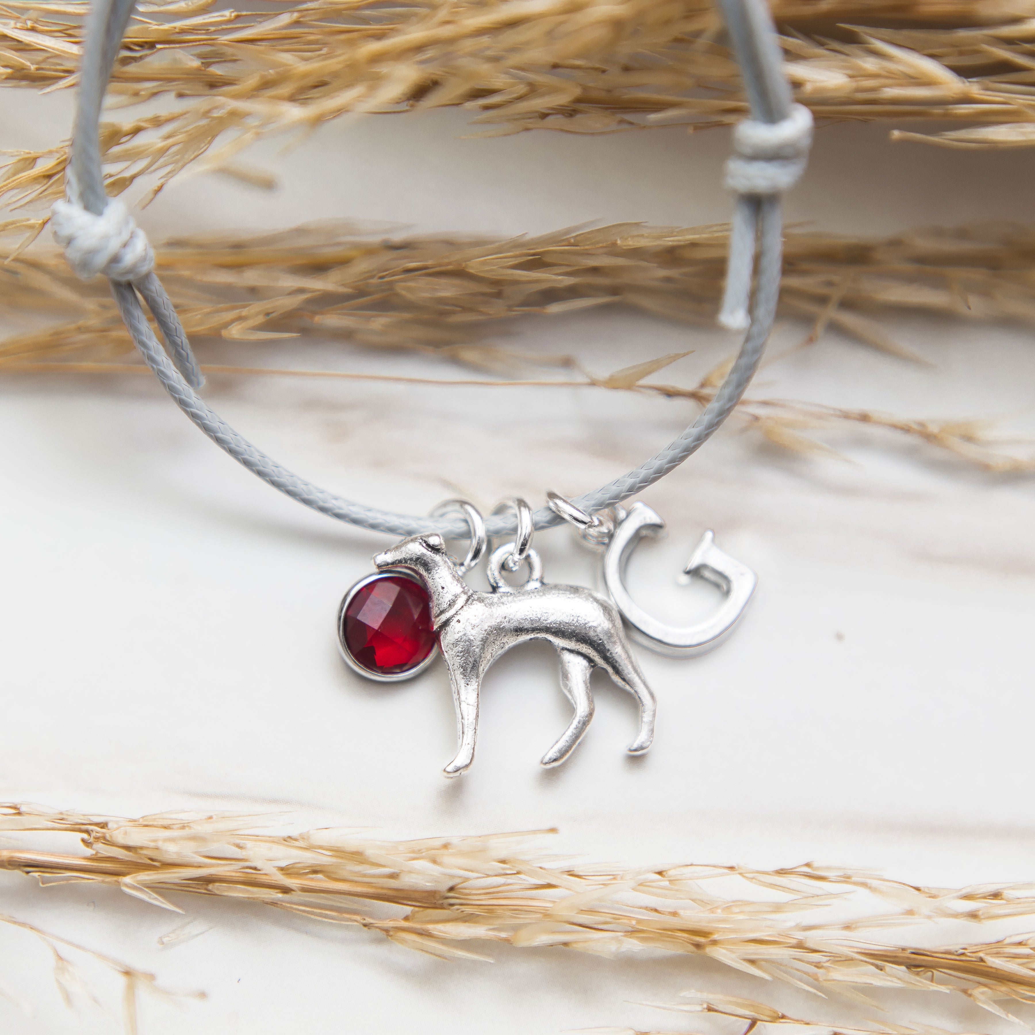 Personalised Greyhound Cord Bracelet