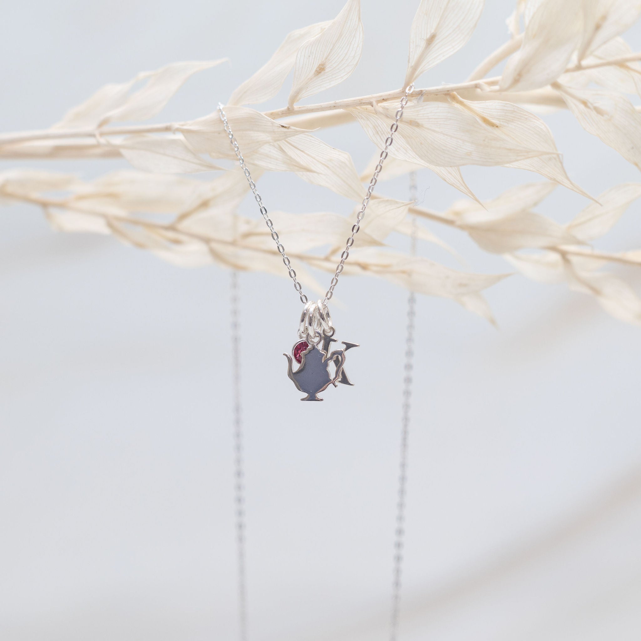 Sterling Silver Personalised Teapot Necklace