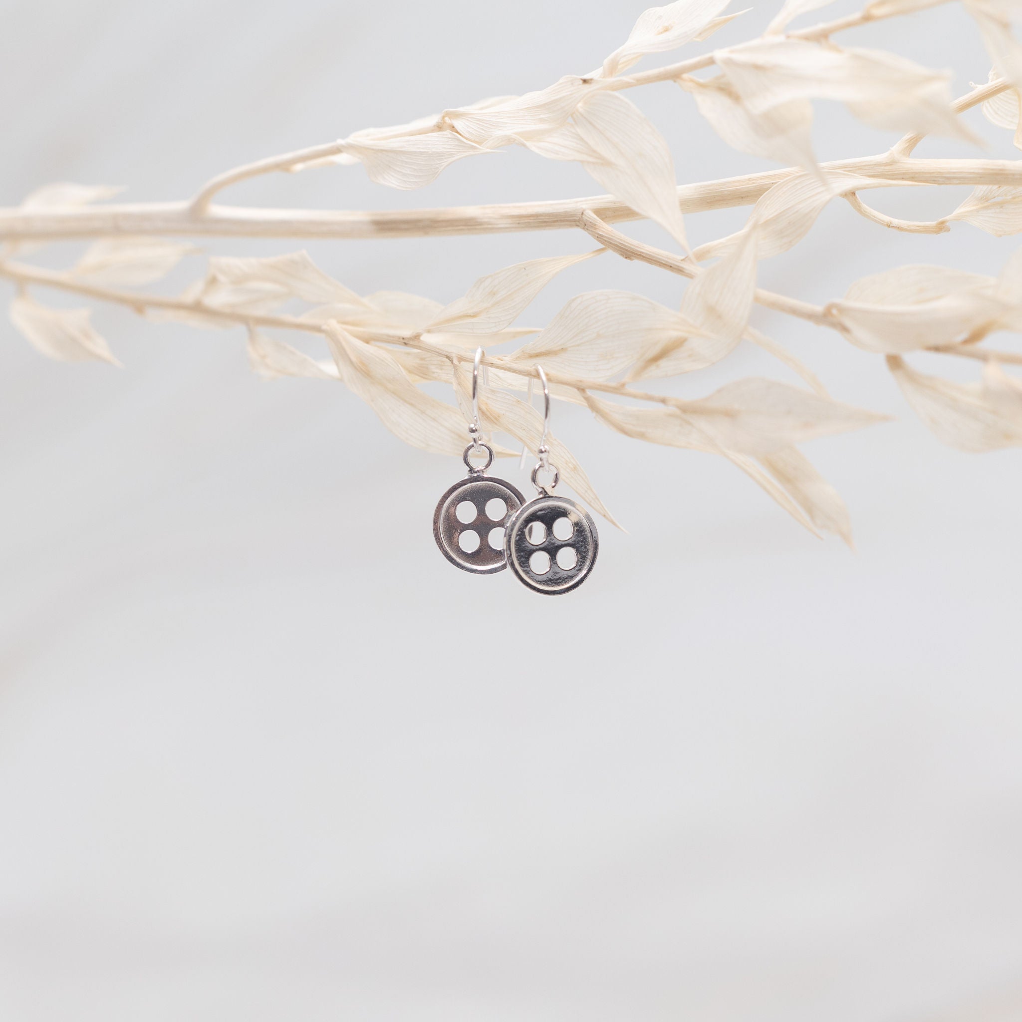 Sterling Silver Button Earrings