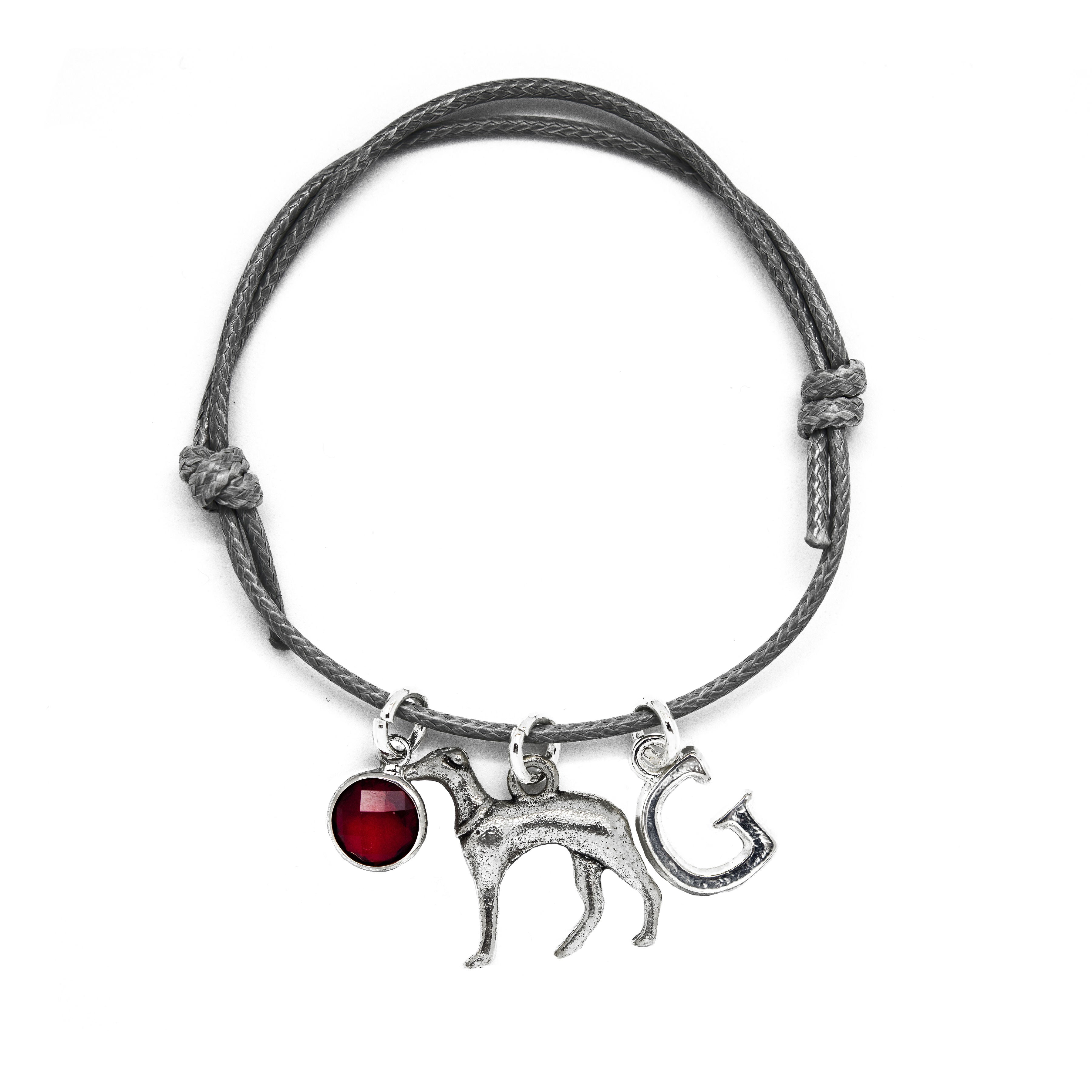 Personalised Greyhound Cord Bracelet