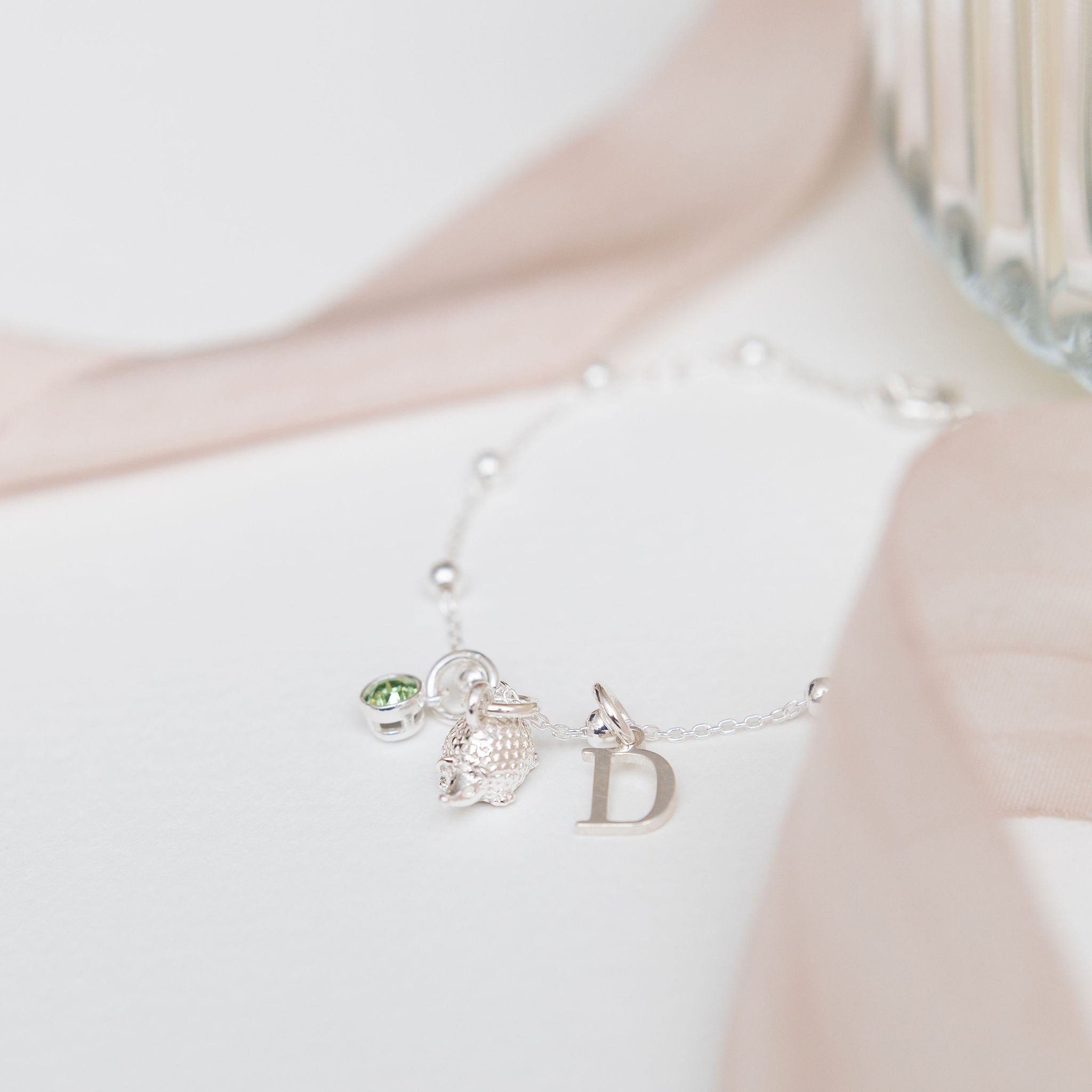 Sterling Silver Personalised Hedgehog Bracelet