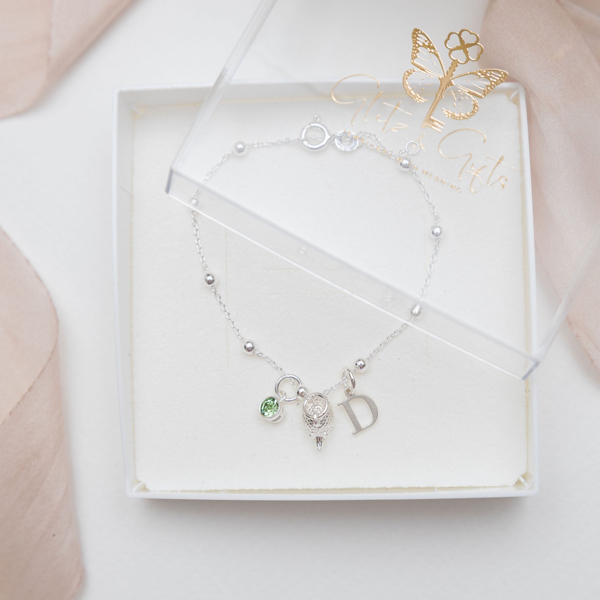 Sterling Silver Personalised Hedgehog Bracelet