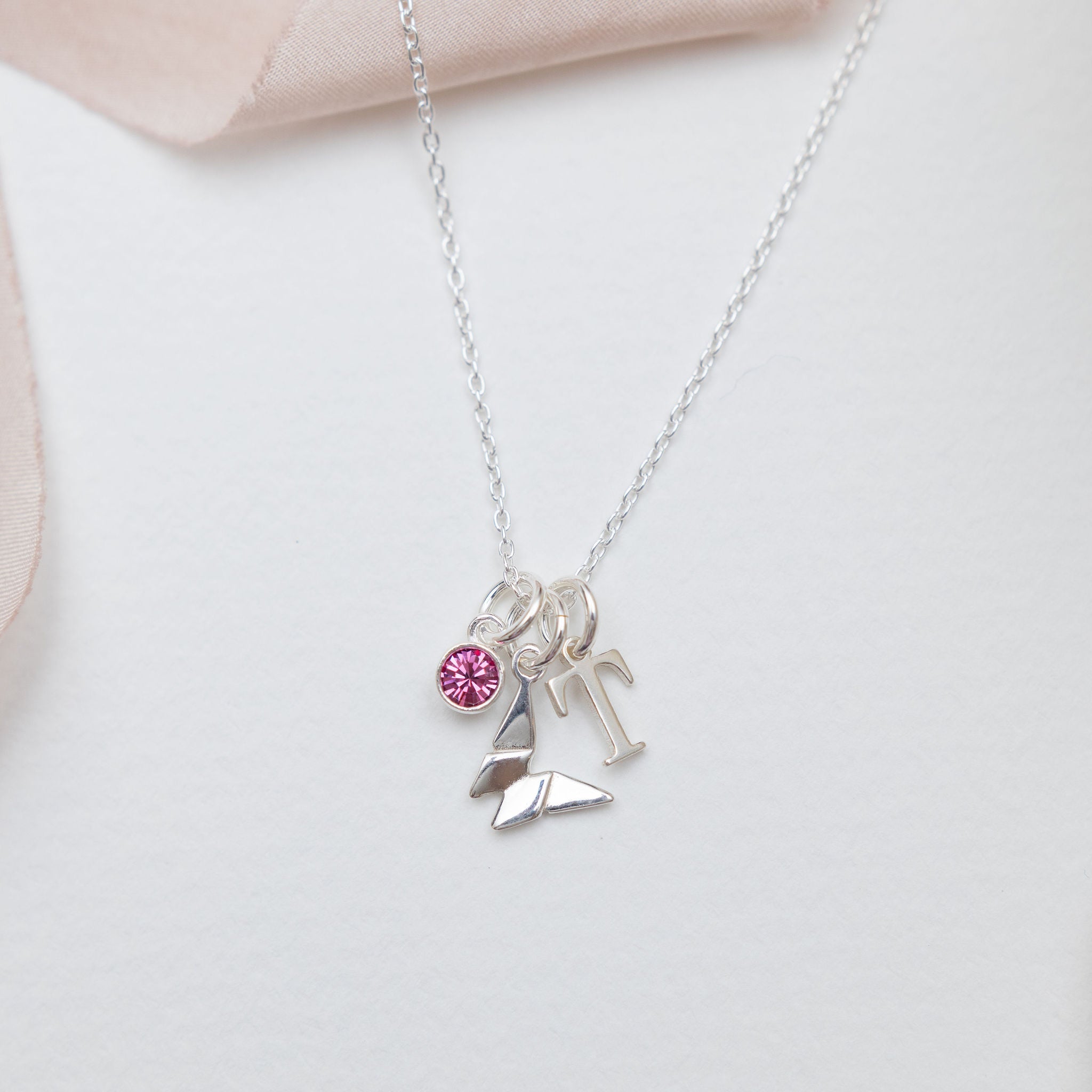 Sterling Silver Personalised Butterfly Necklace