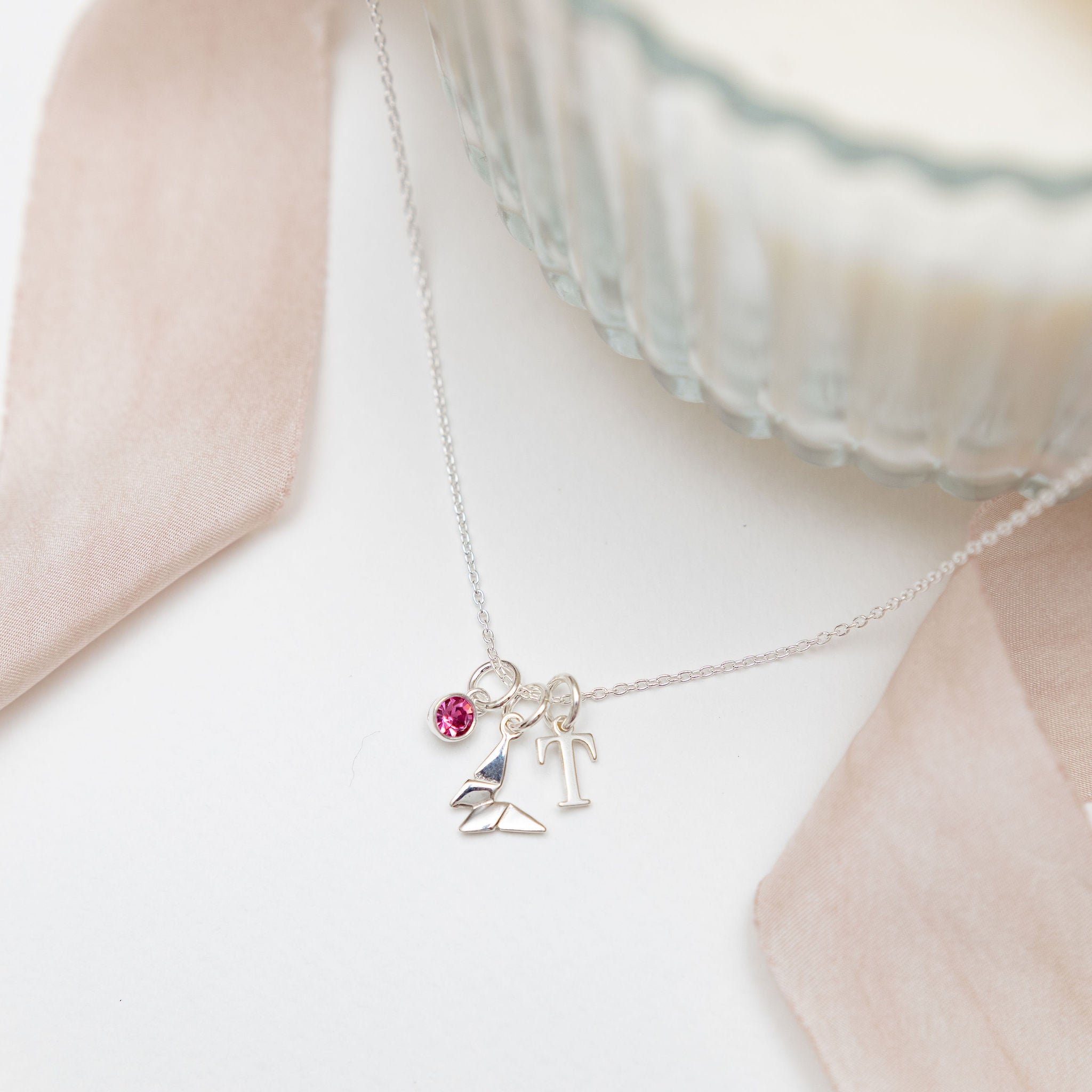 Sterling Silver Personalised Butterfly Necklace