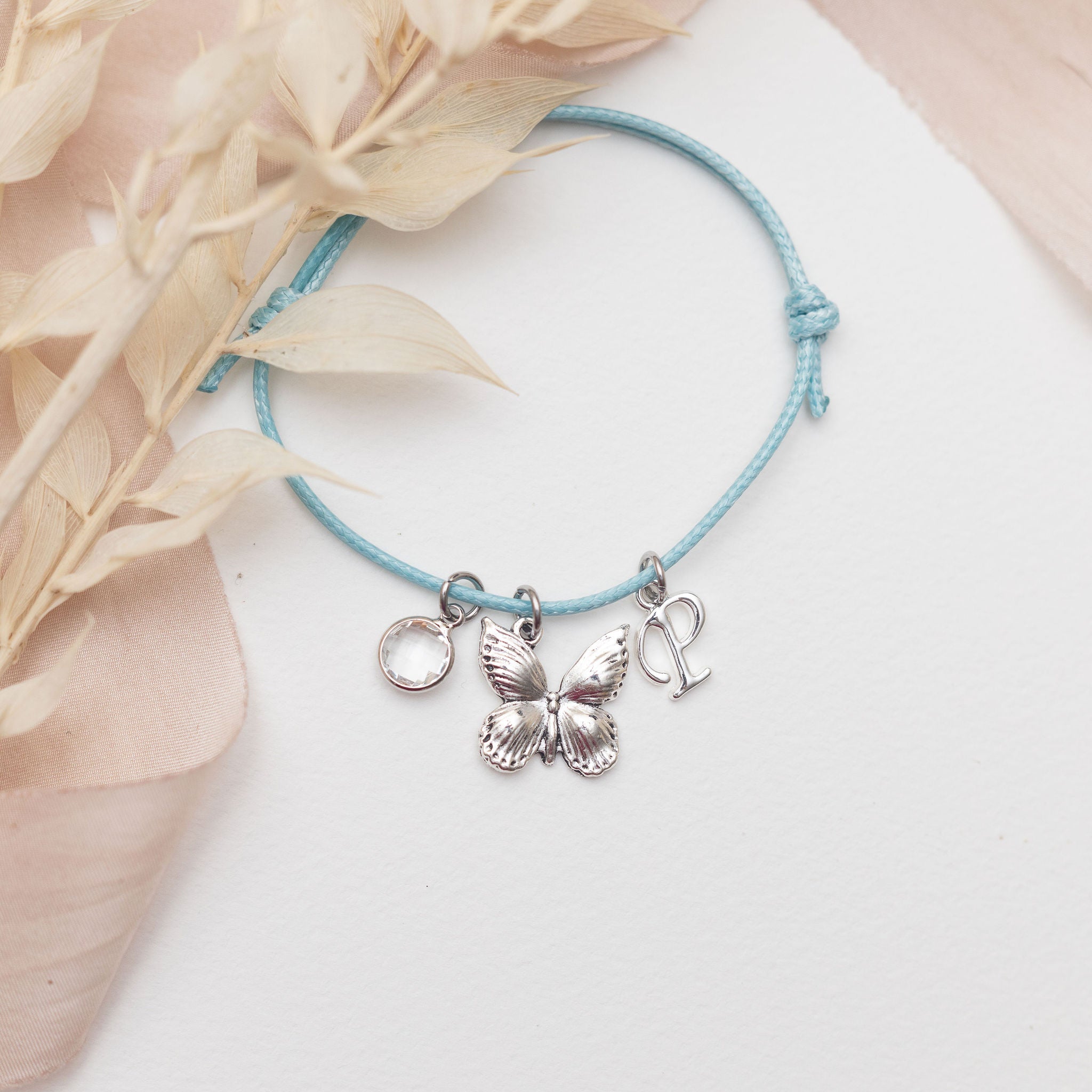Personalised Butterfly Cotton Bracelet