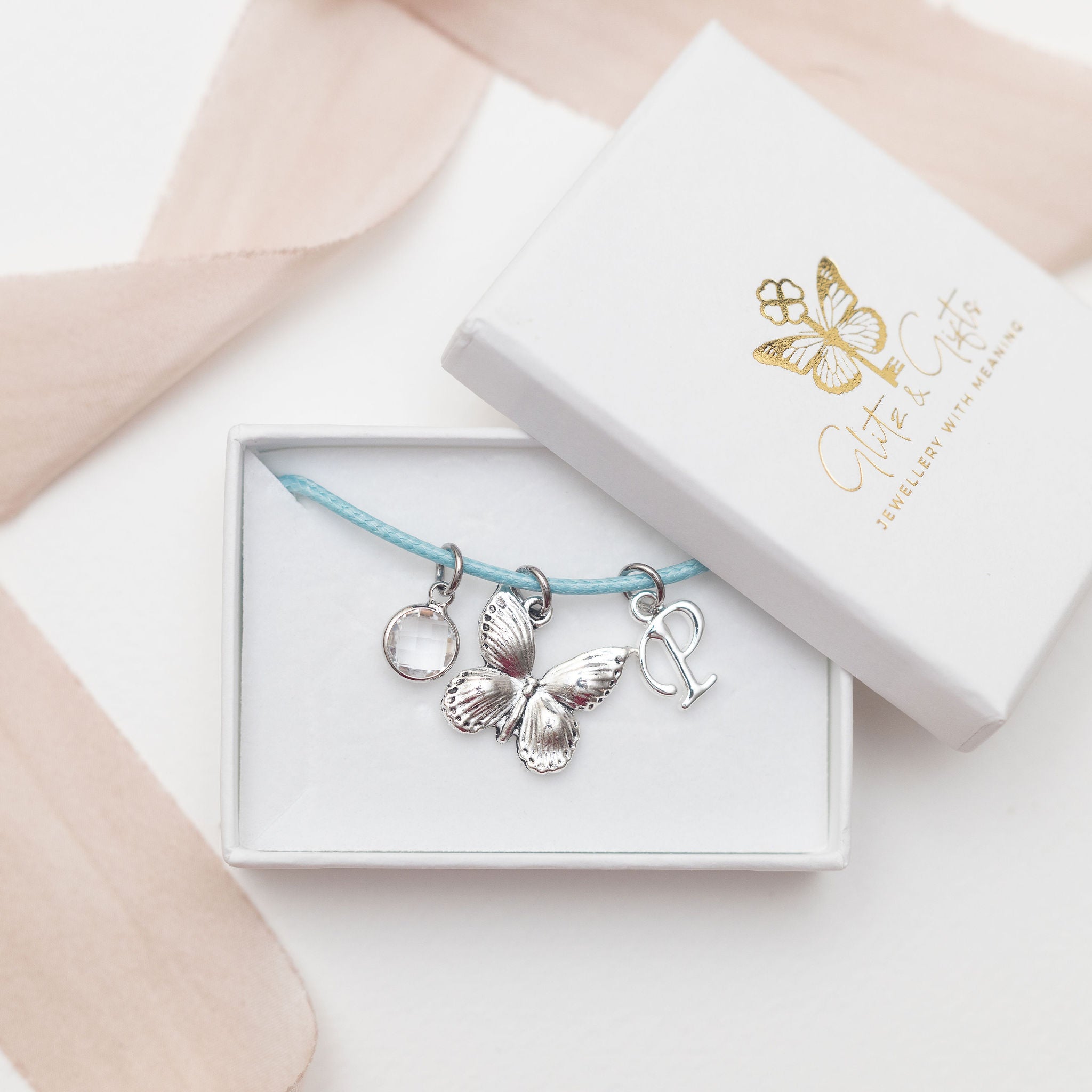 Personalised Butterfly Cotton Bracelet