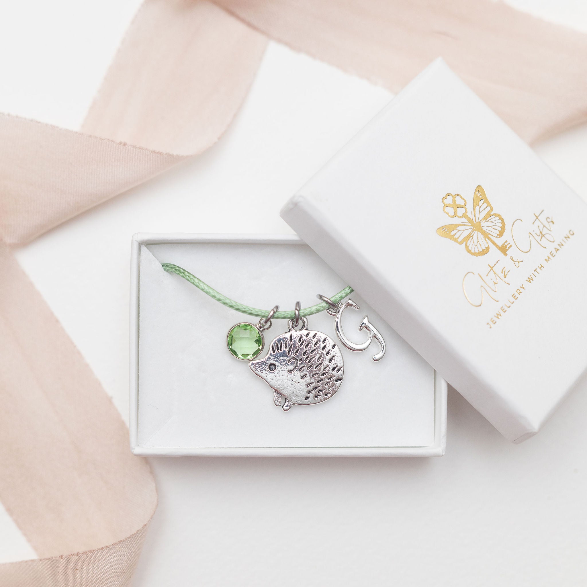 Personalised Hedgehog Cord Bracelet