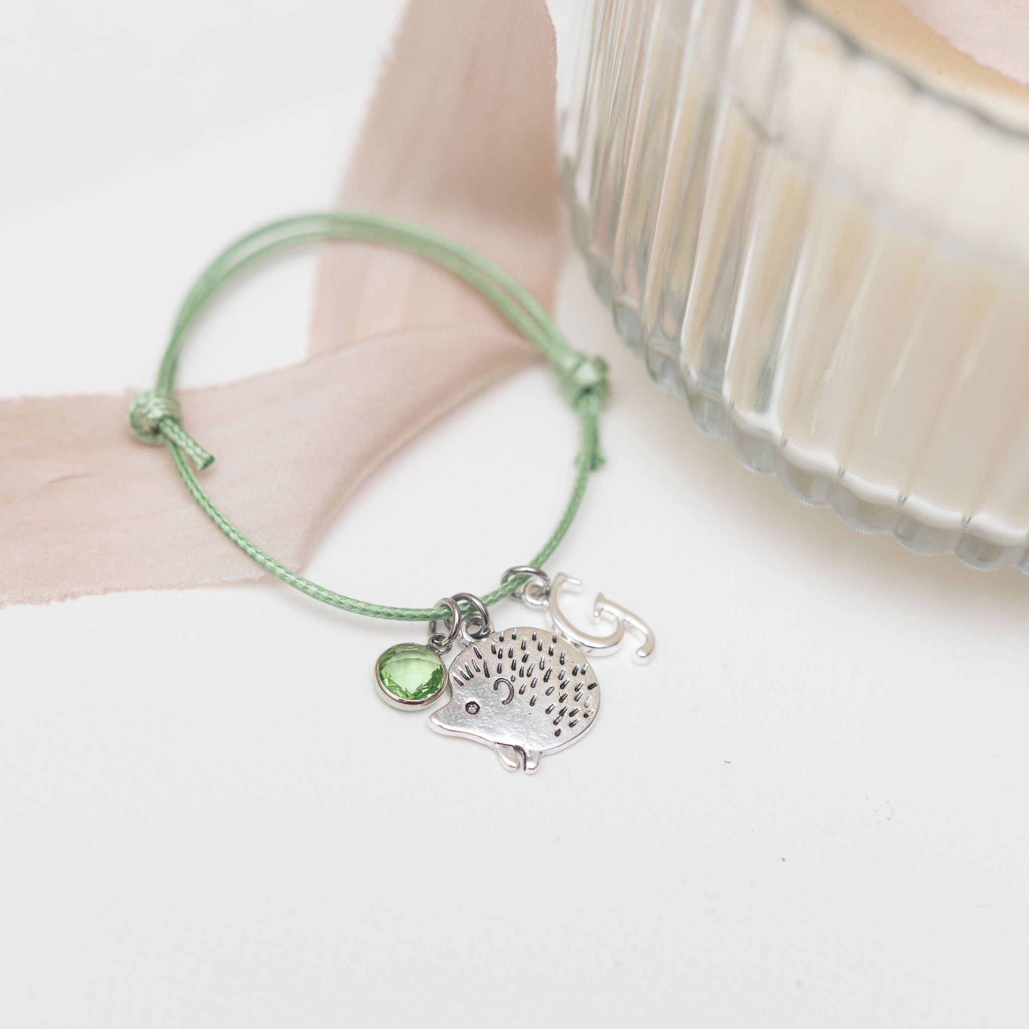 Personalised Hedgehog Cord Bracelet