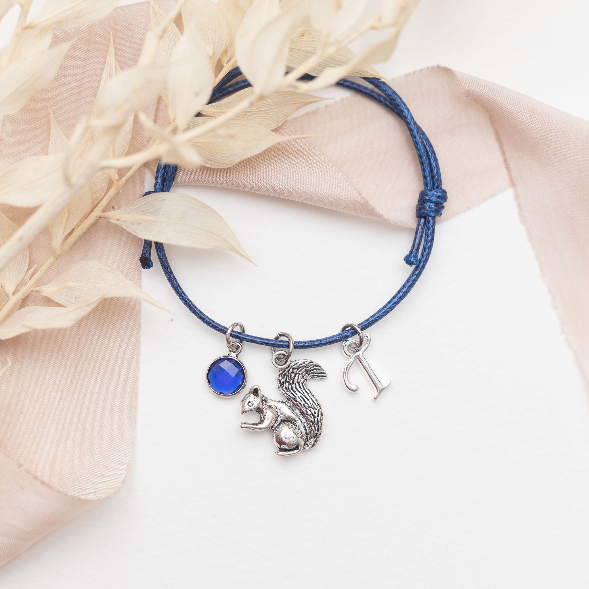 Personalised Squirrel Cotton Bracelet
