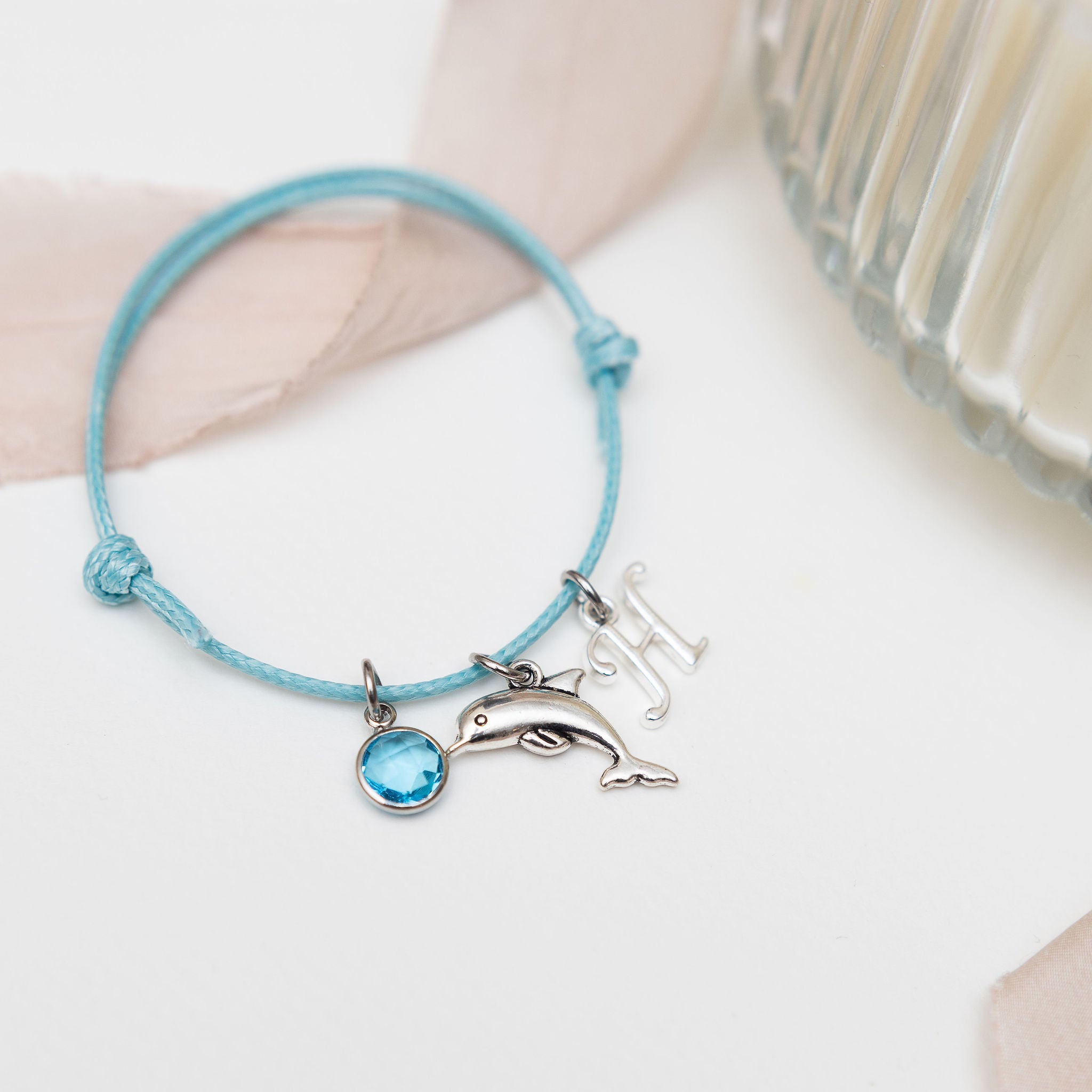 Personalised Dolphin Cotton Bracelet