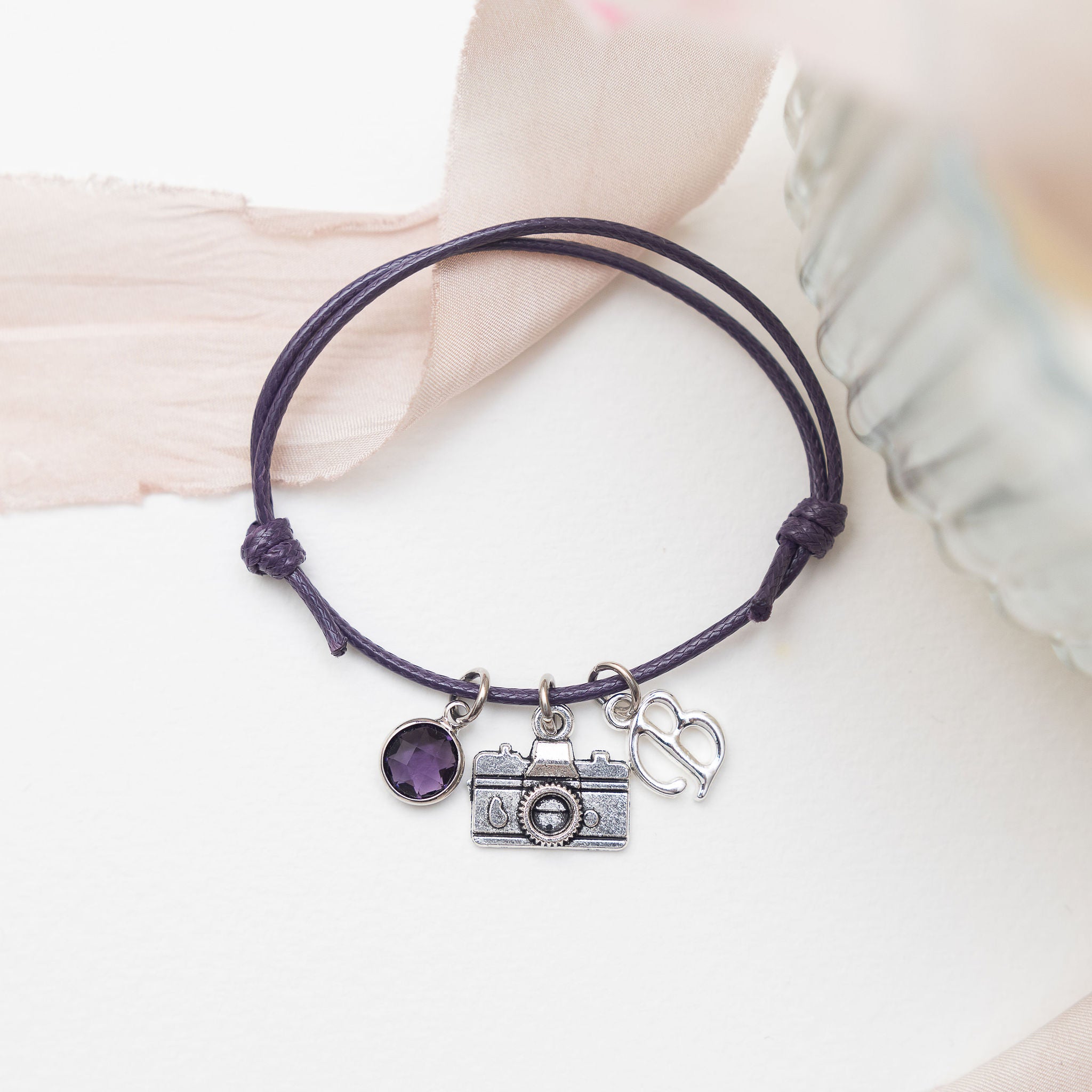 Personalised Camera Cotton Bracelet
