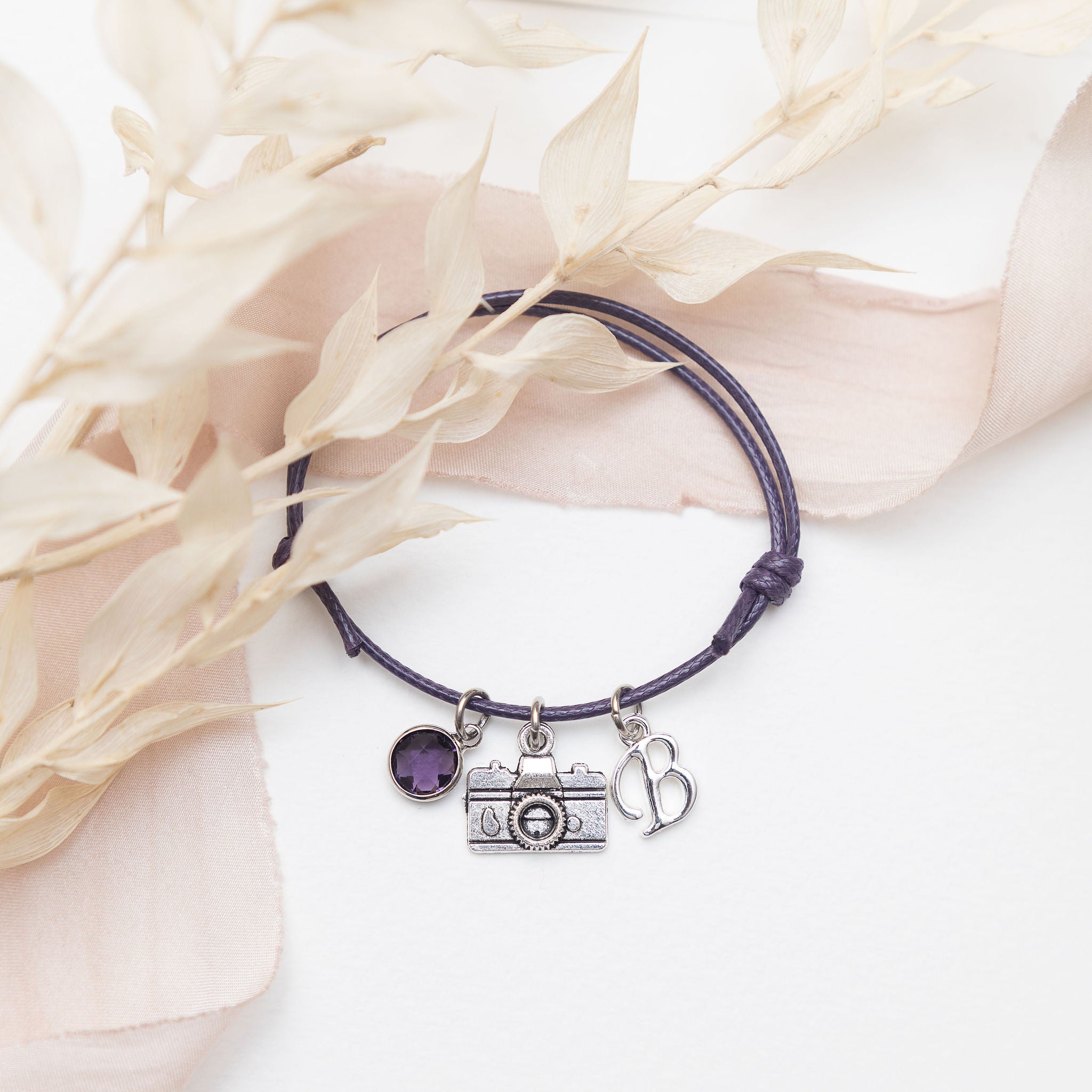 Personalised Camera Cotton Bracelet