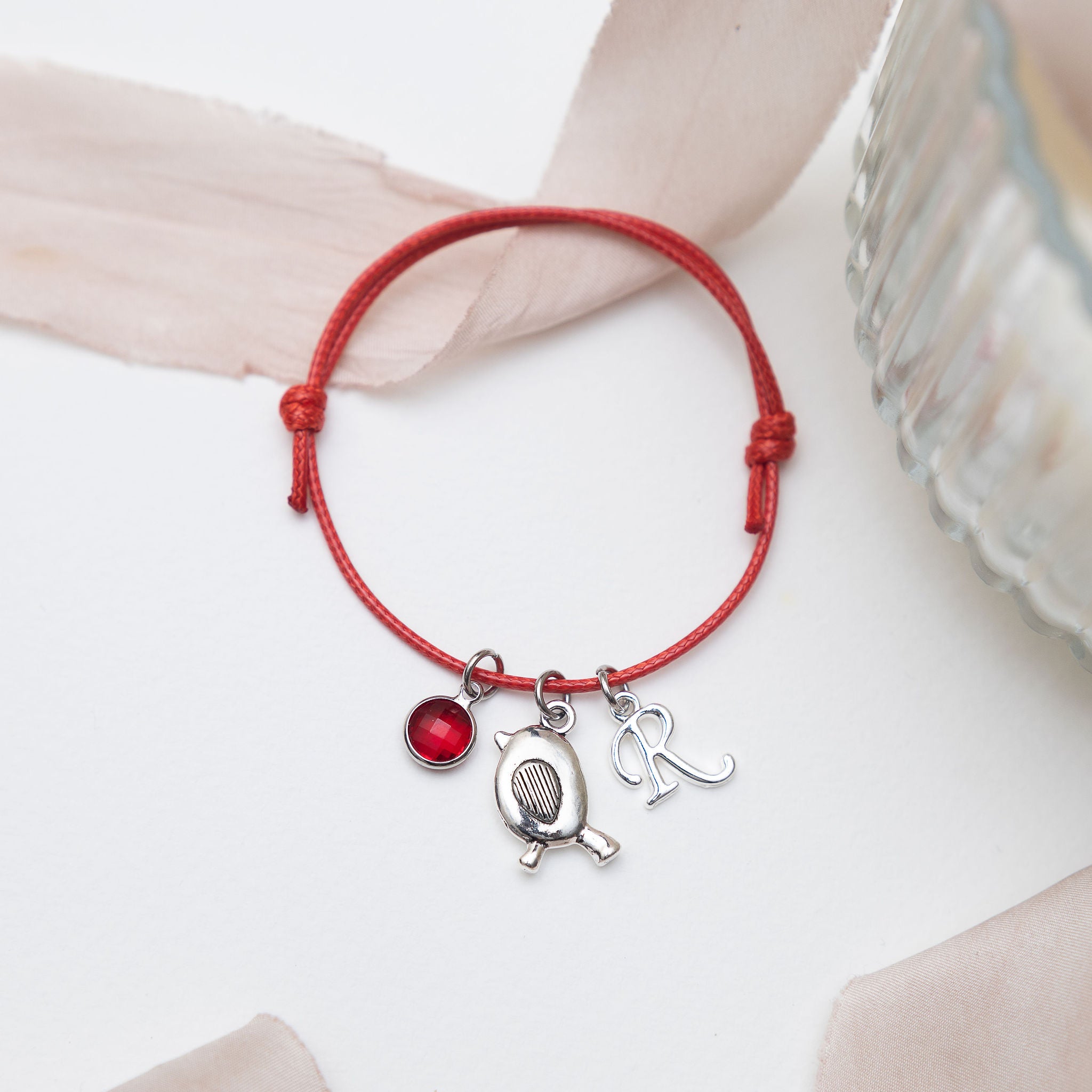Personalised Robin Cord Bracelet