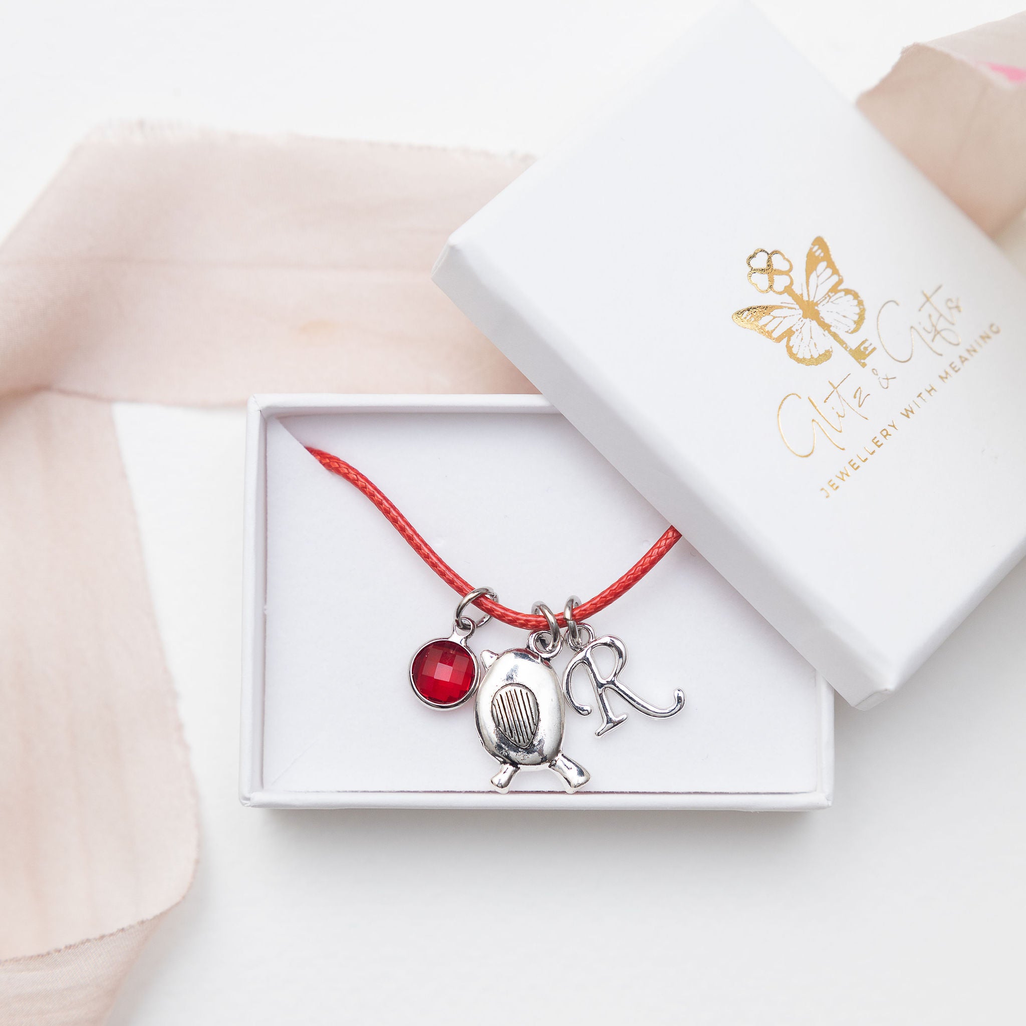 Personalised Robin Cord Bracelet