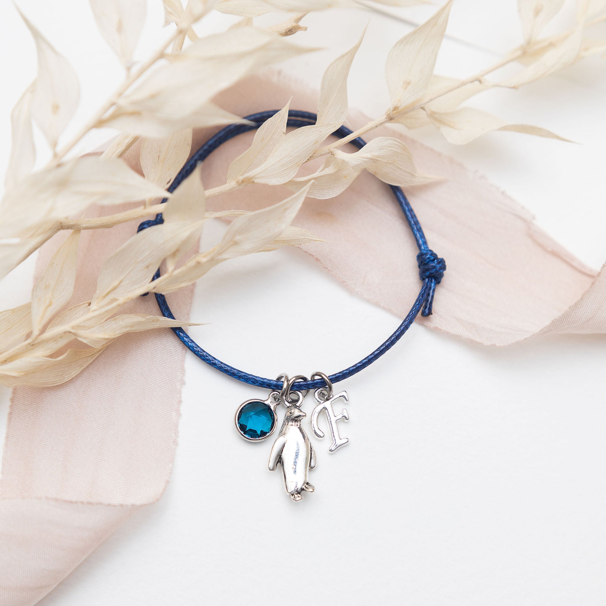 Personalised Penguin Cord Bracelet