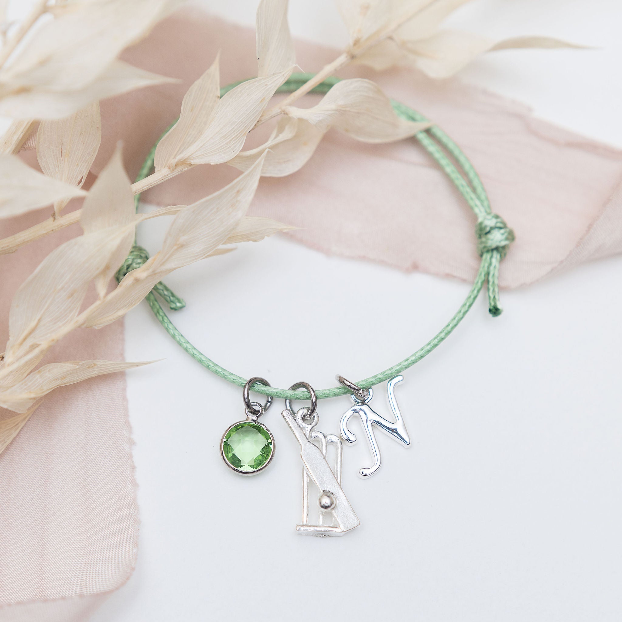 Personalised Cricket Stump Waxed Cord Bracelet