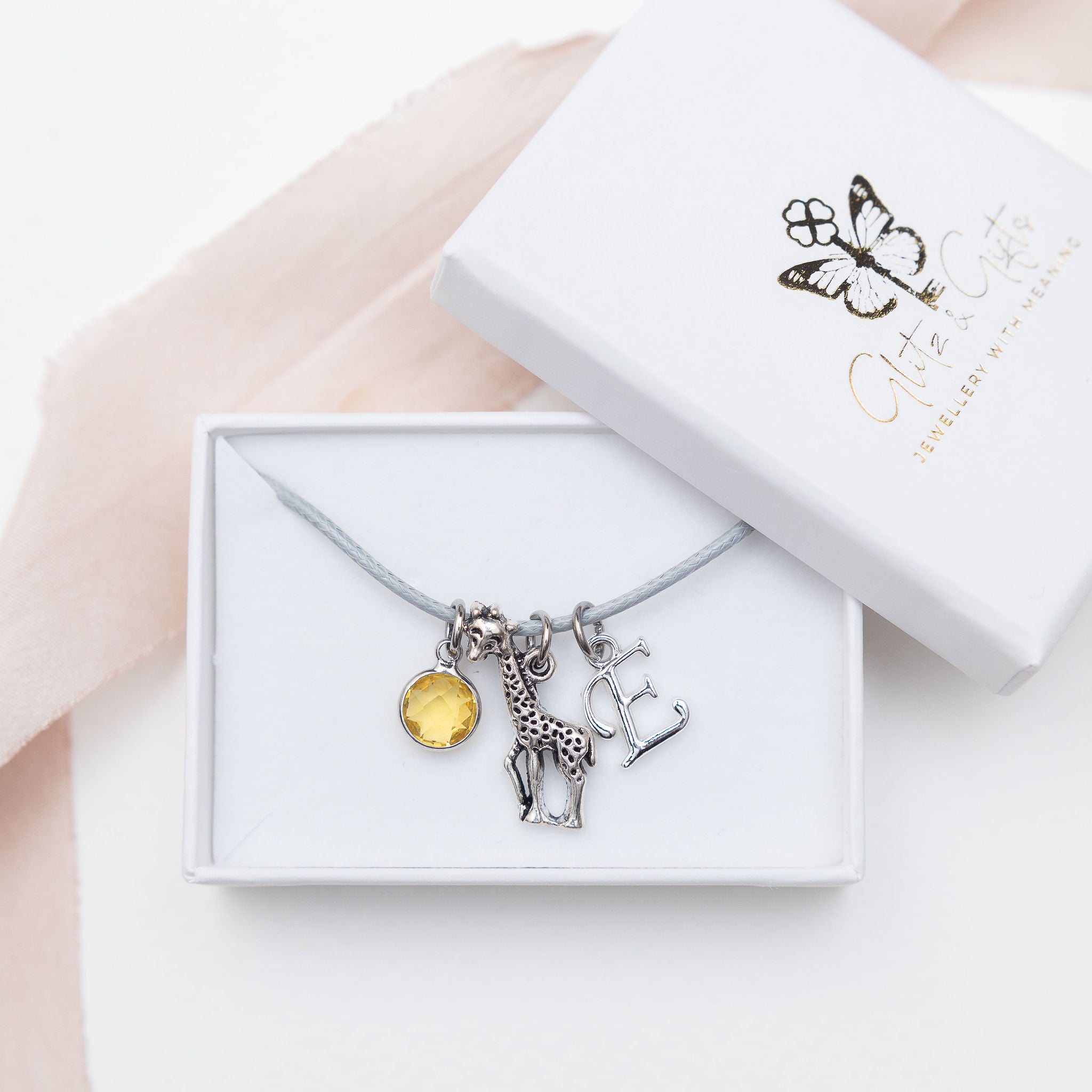 Personalised Giraffe Cord Bracelet