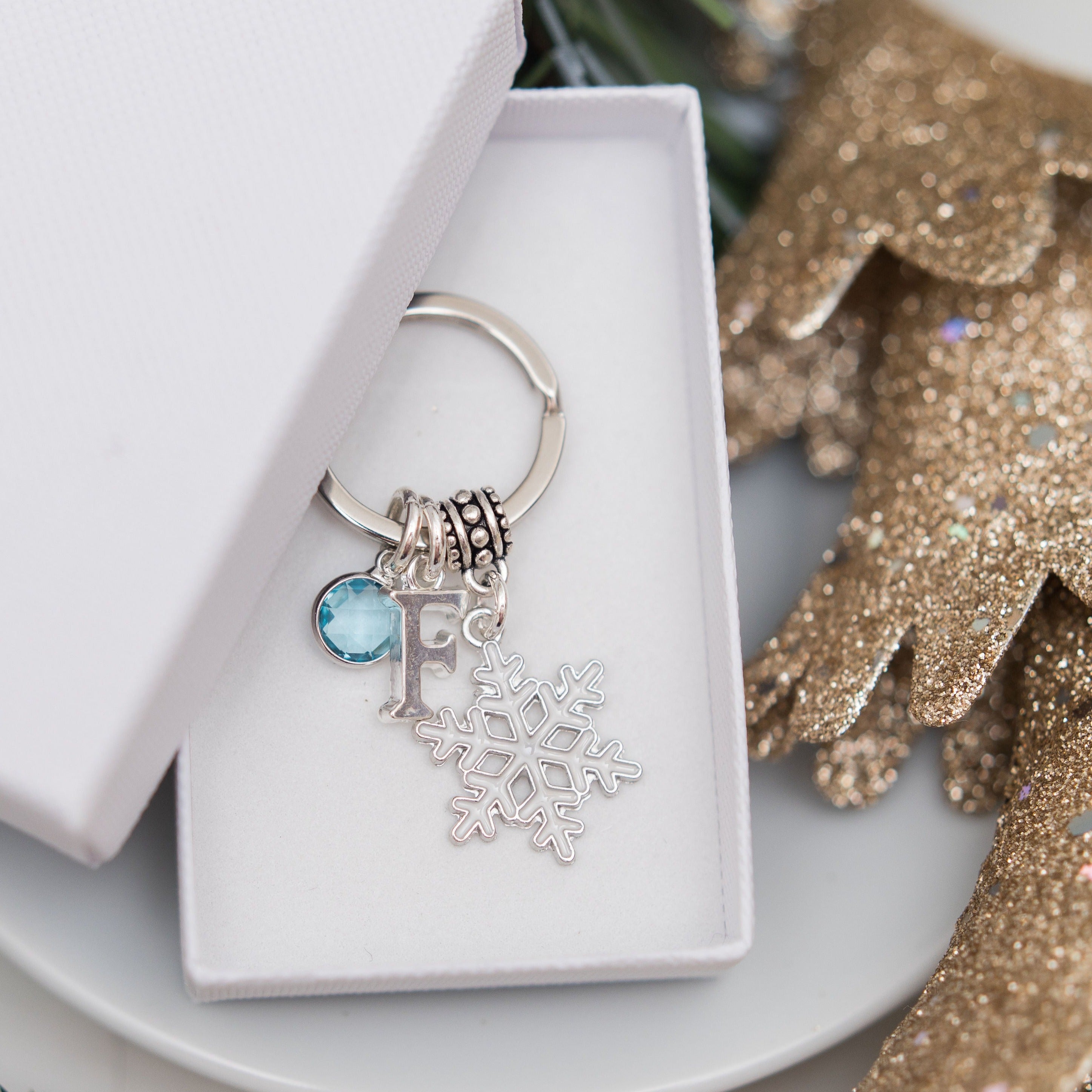 Personalised Snowflake Keyring