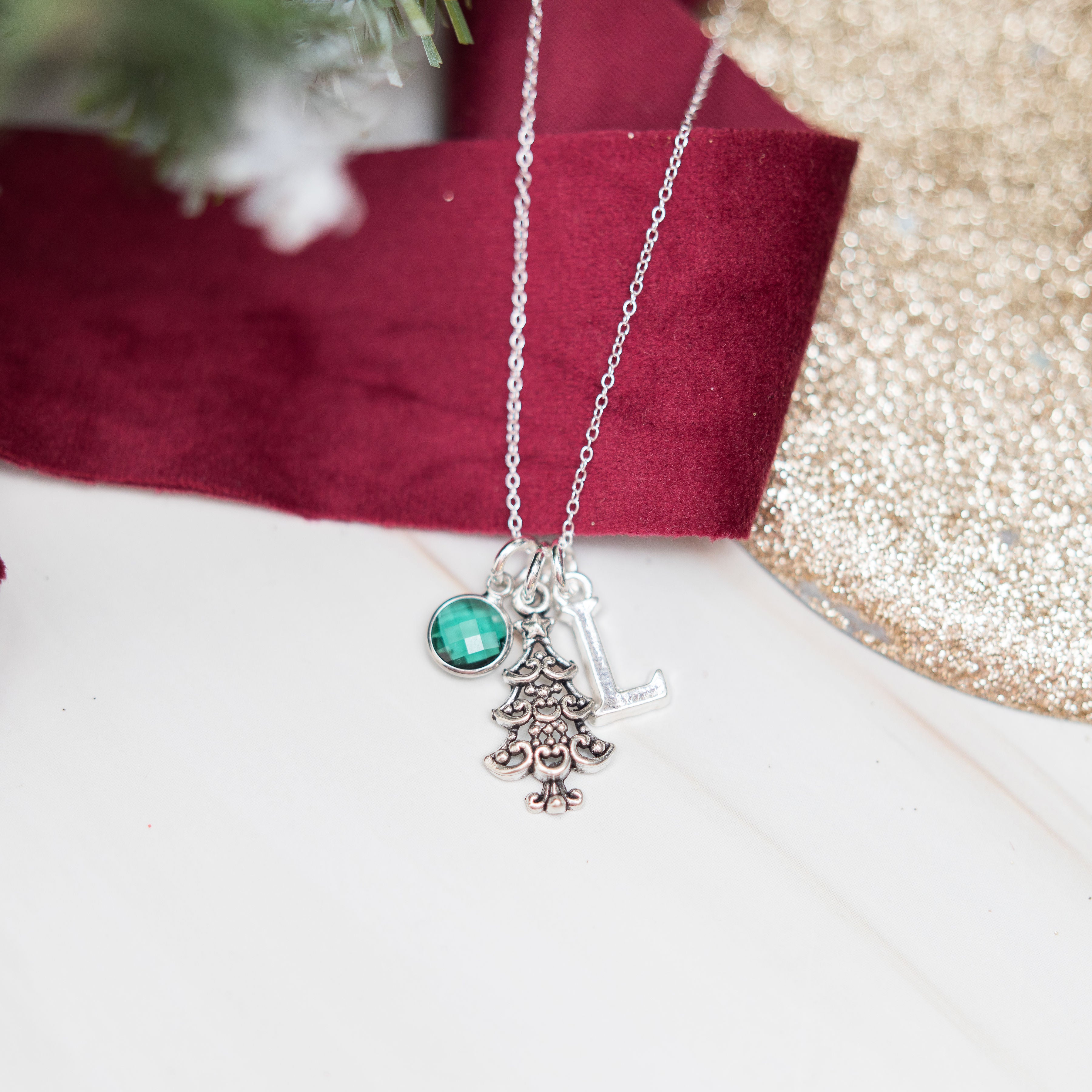 Personalised Christmas Tree Necklace
