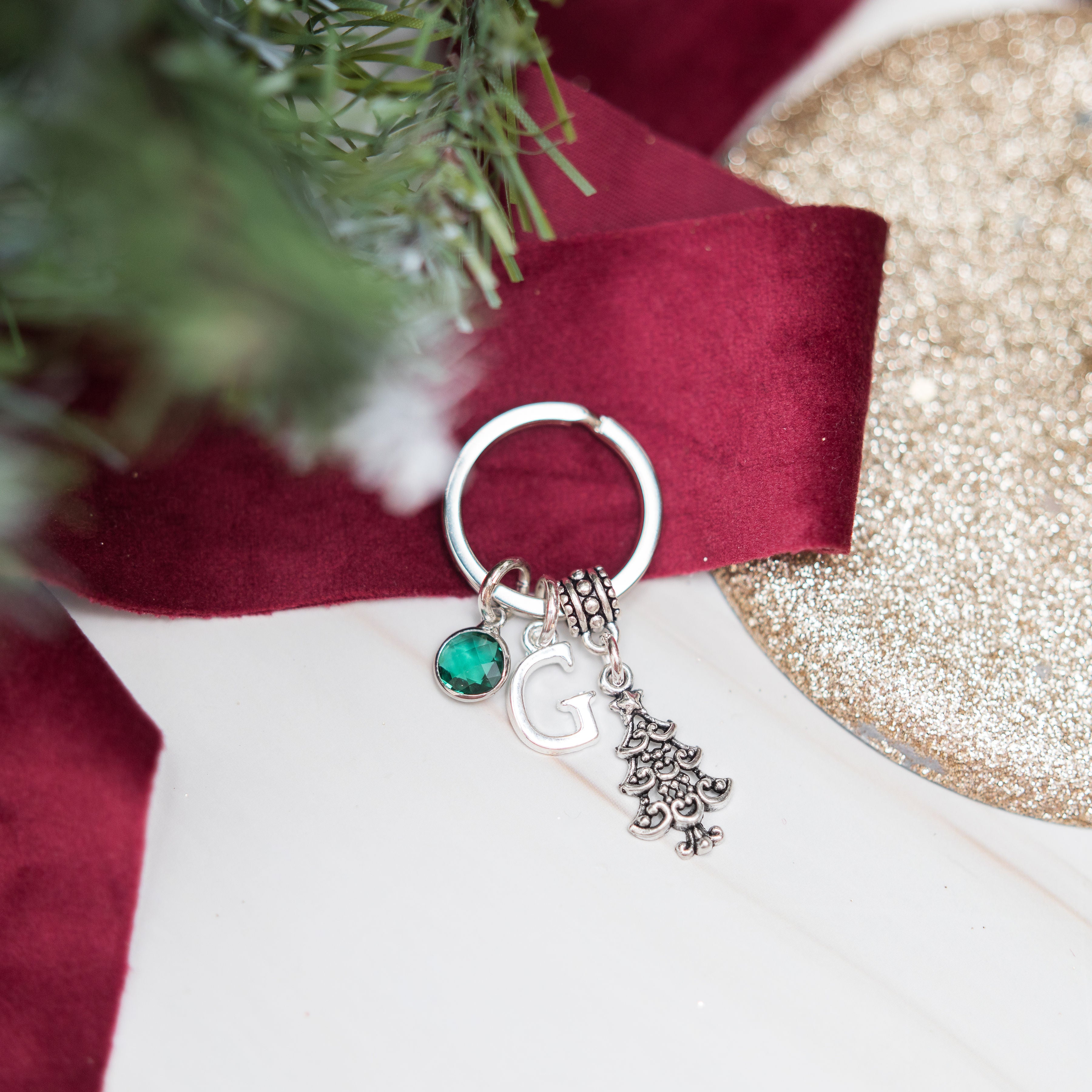 Personalised Christmas Tree Keyring