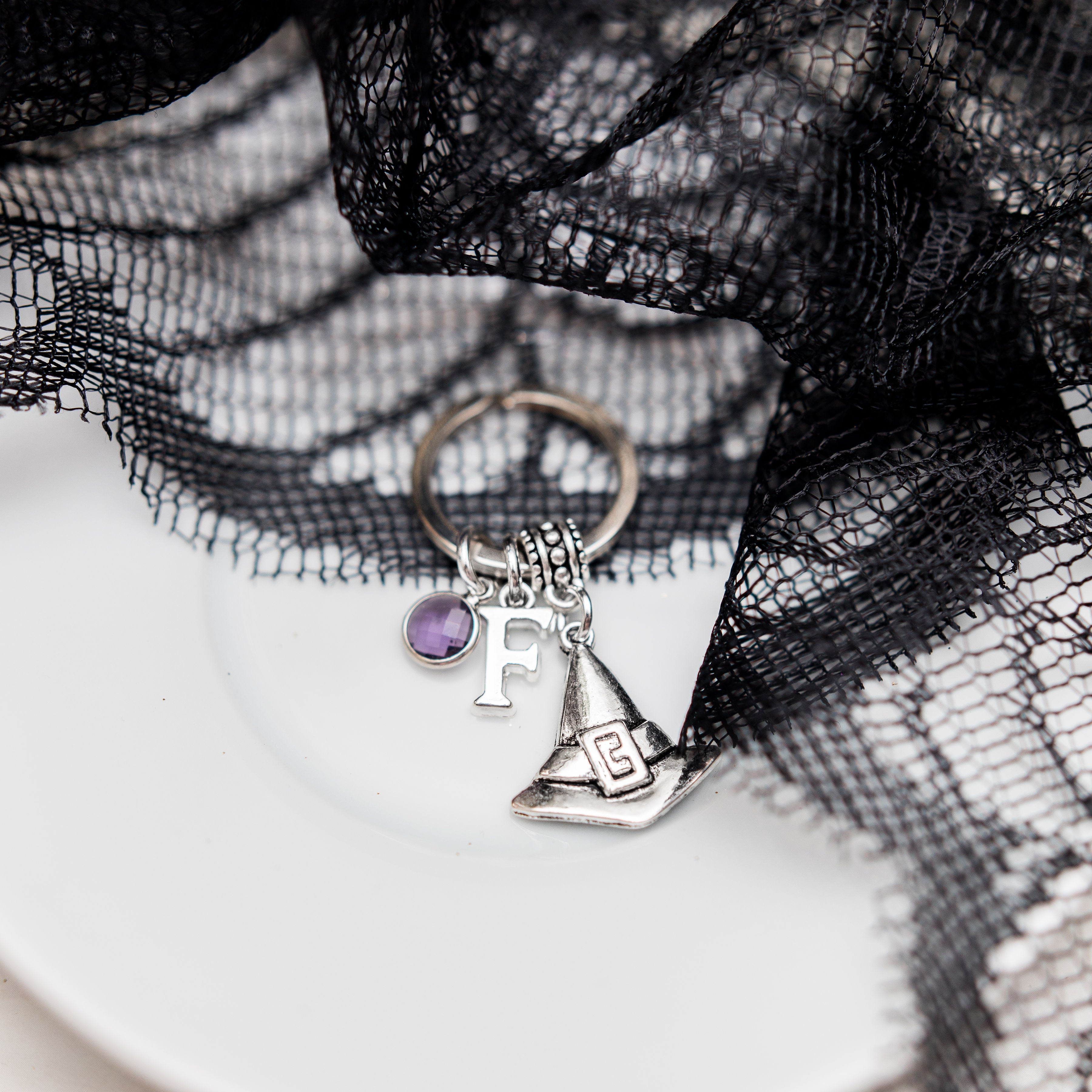 Personalised Witch Hat Keyring