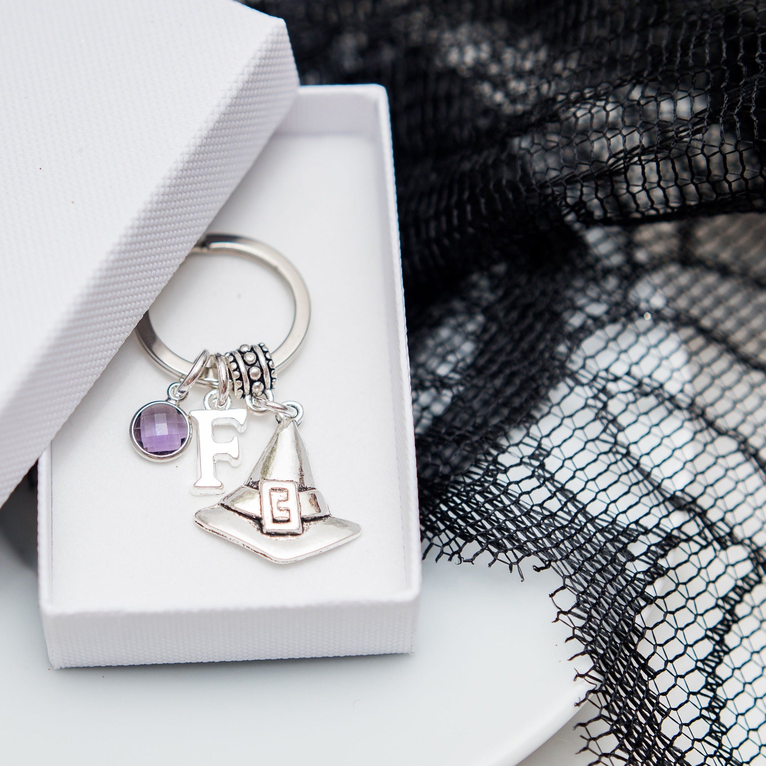 Personalised Witch Hat Keyring