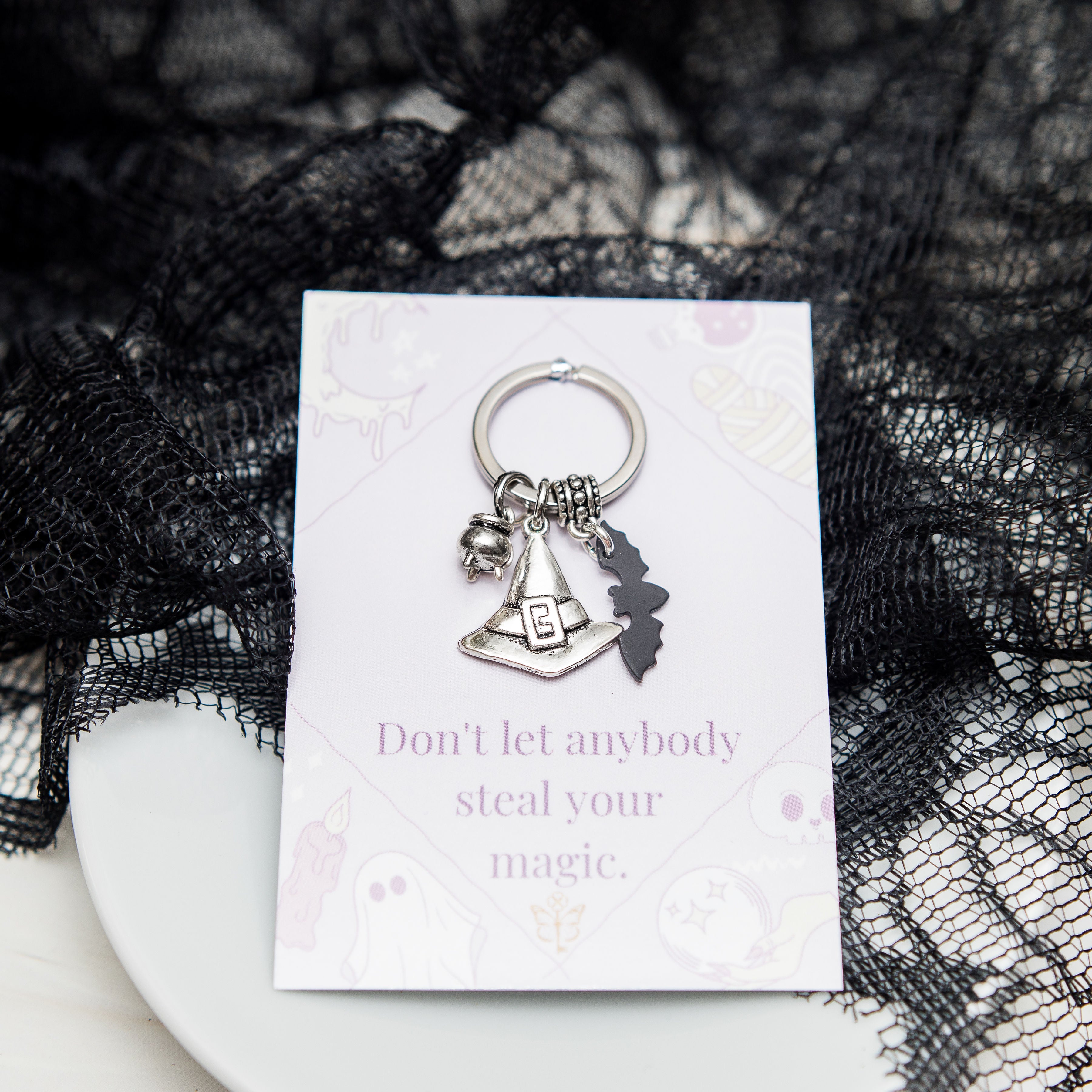 Witch Keyring on Display Card 