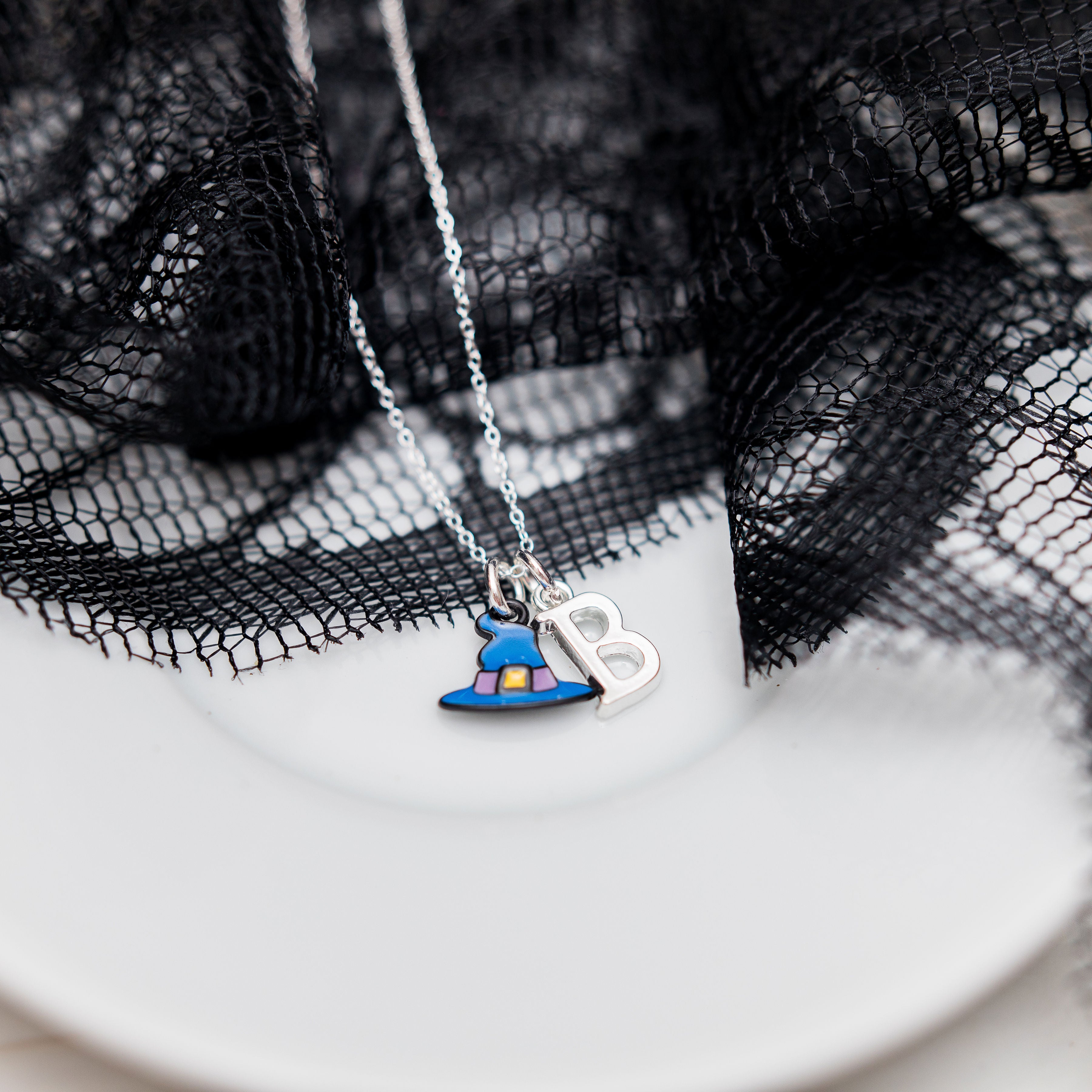 Personalised Enamel Witch Hat Necklace