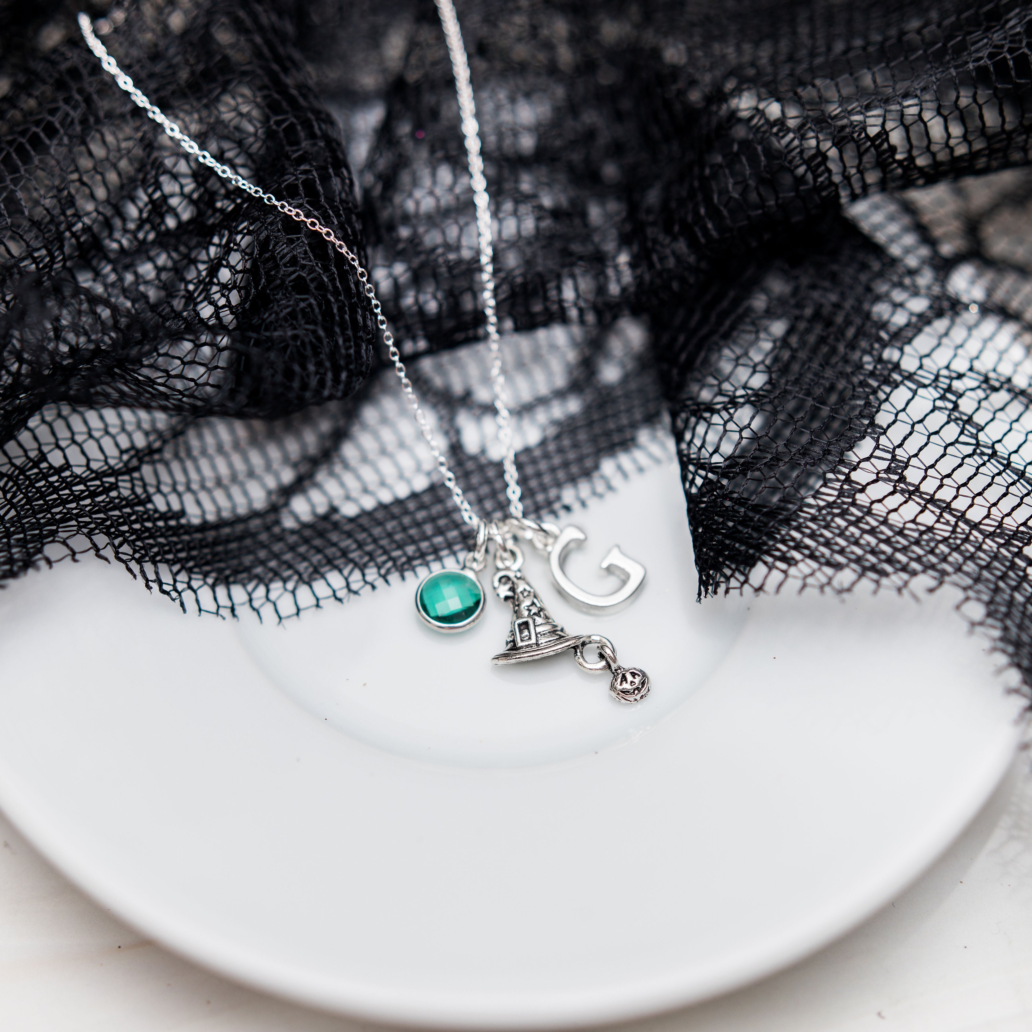 Personalised Witch Hat with Pumpkin Necklace