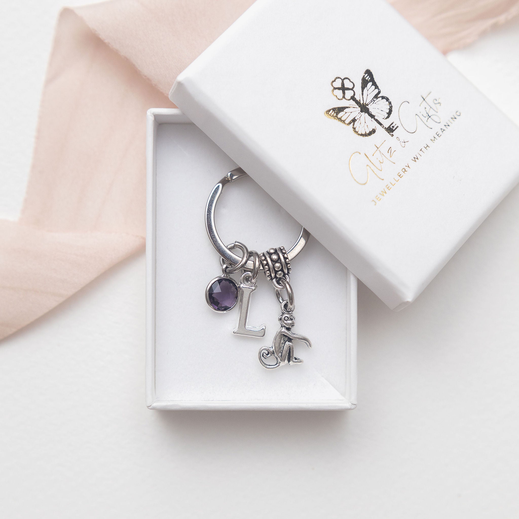 Personalised Monkey Keyring