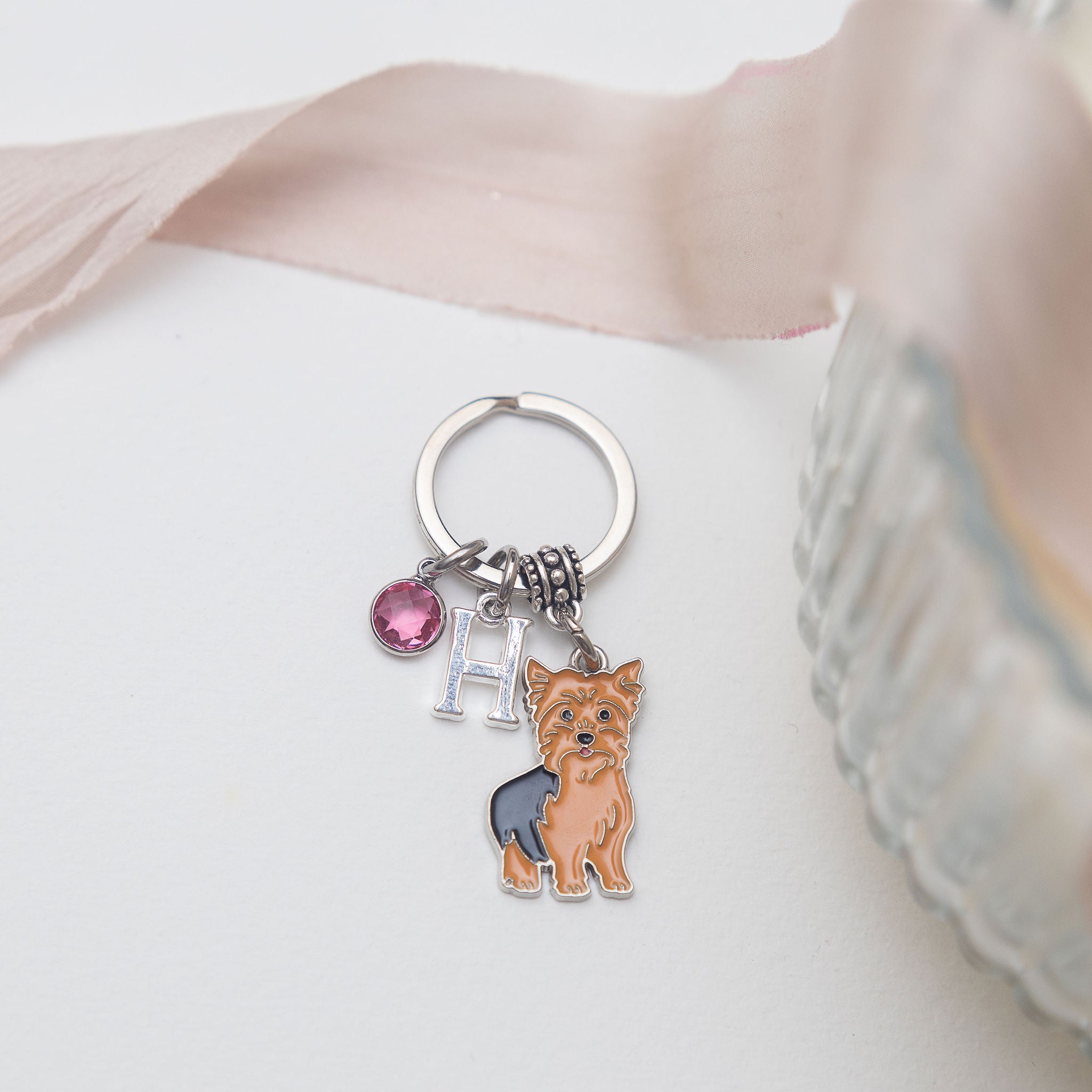 Personalised Yorkshire Terrier Yorkie Keyring