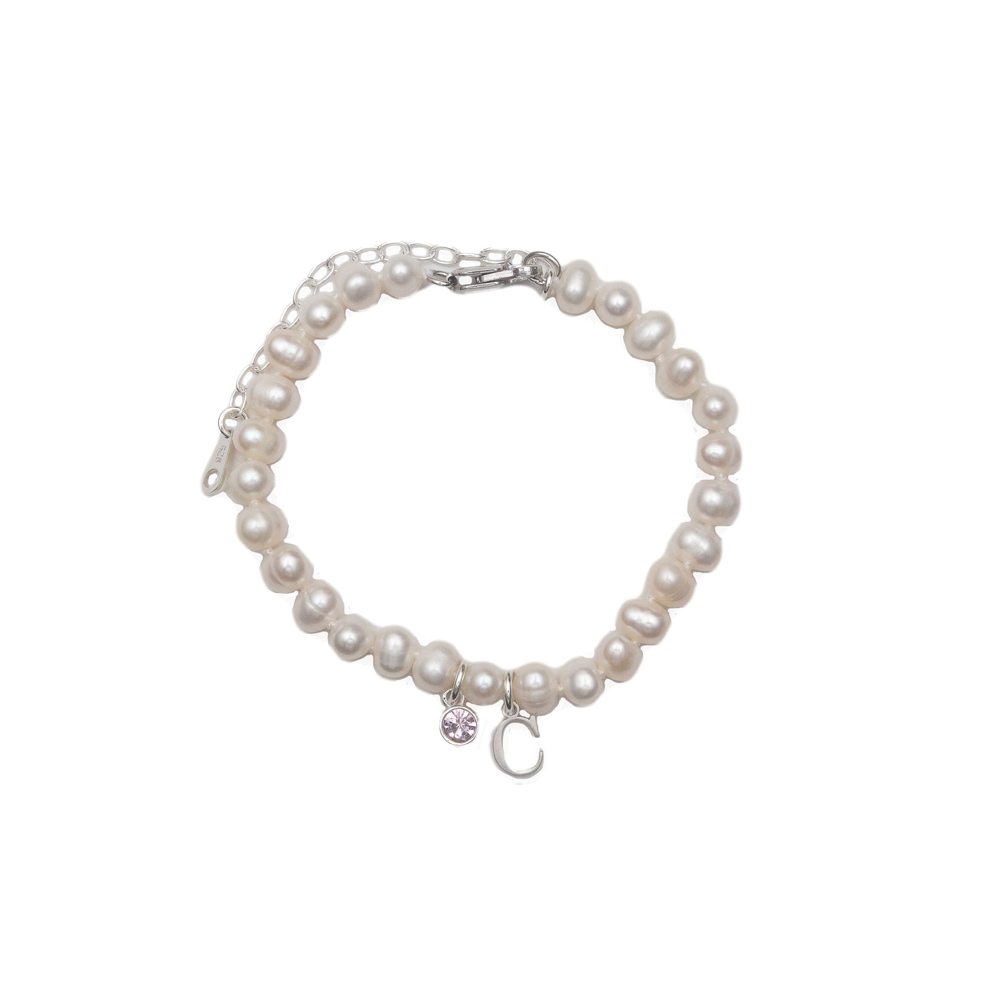 Freshwater Pearl Sterling Silver Personalised Bracelet