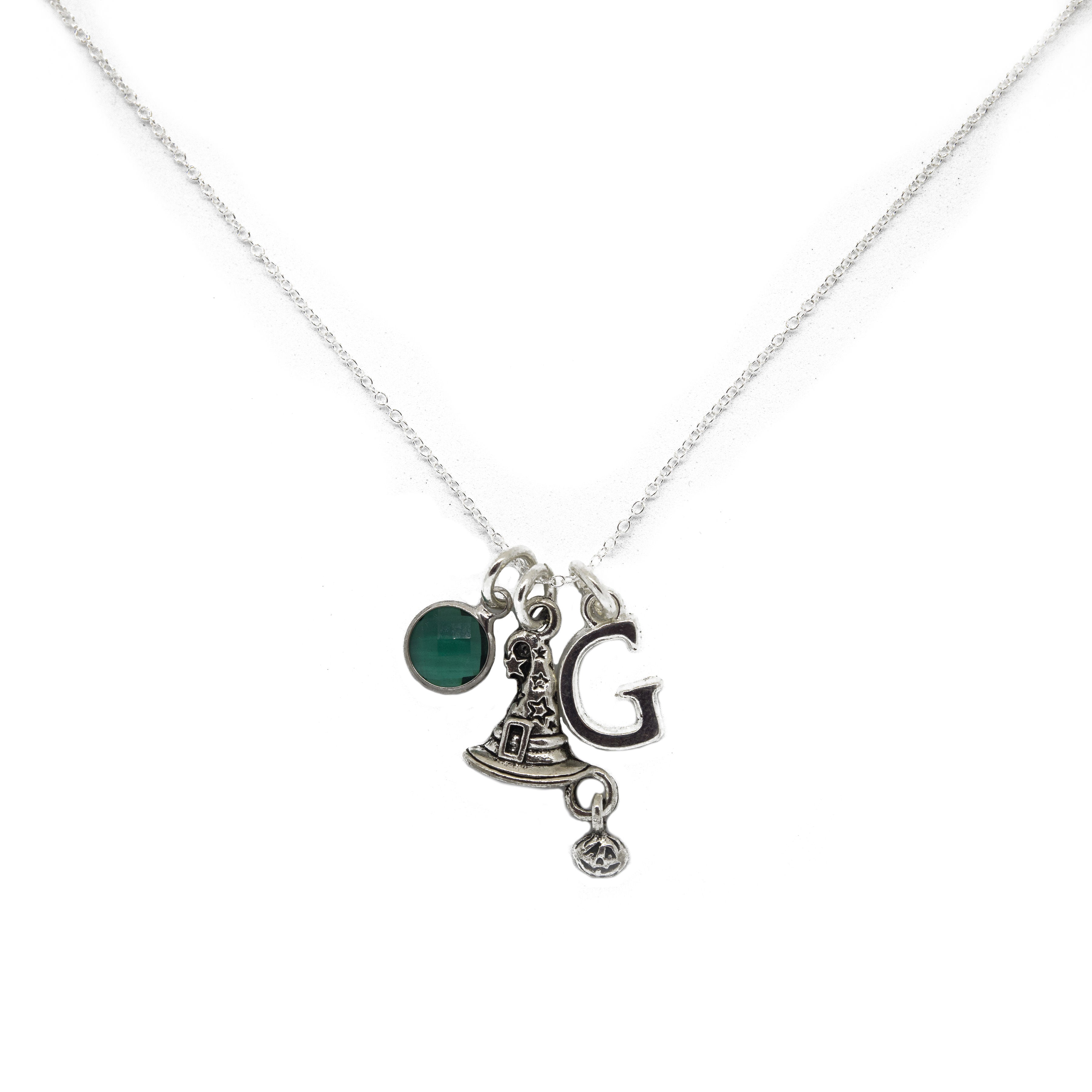 Personalised Witch Hat with Pumpkin Necklace