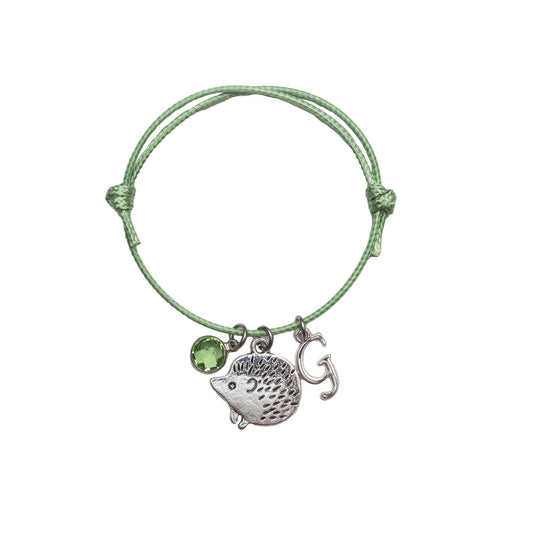 Personalised Hedgehog Cord Bracelet