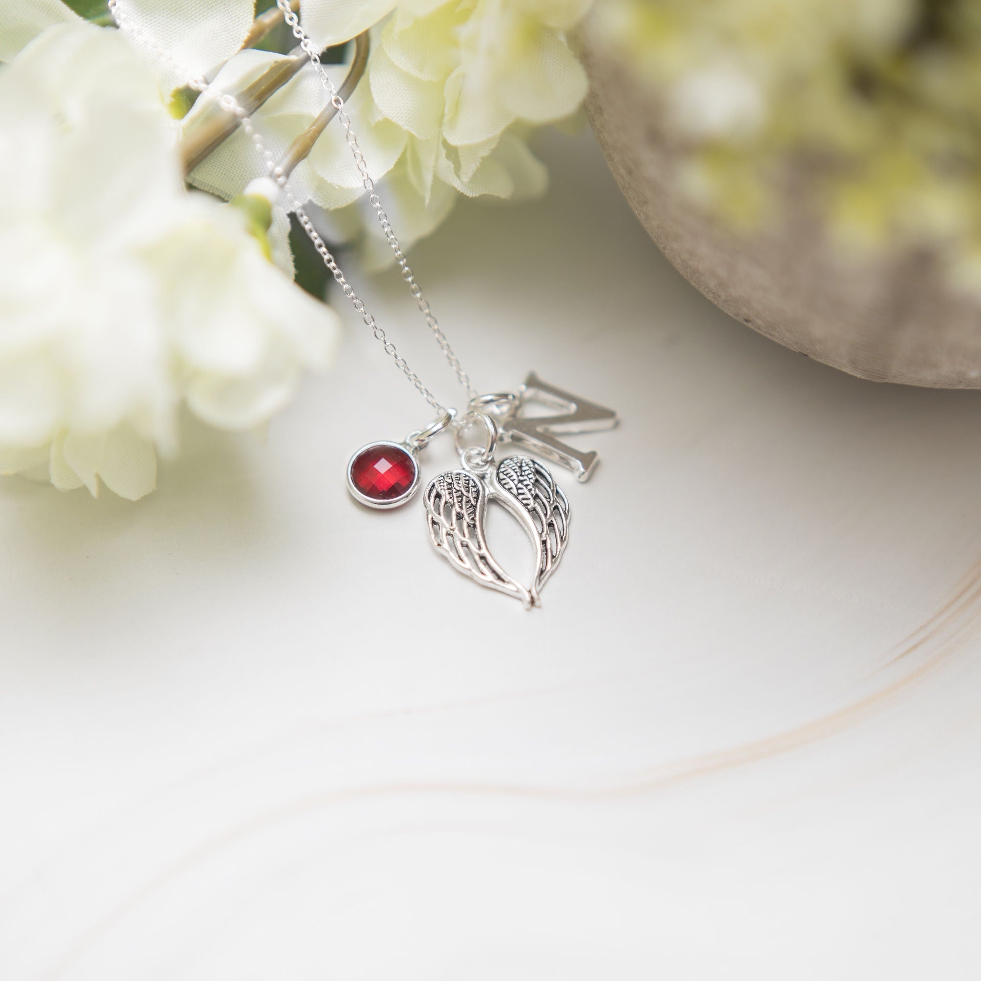 Personalised Angel Wing Necklace
