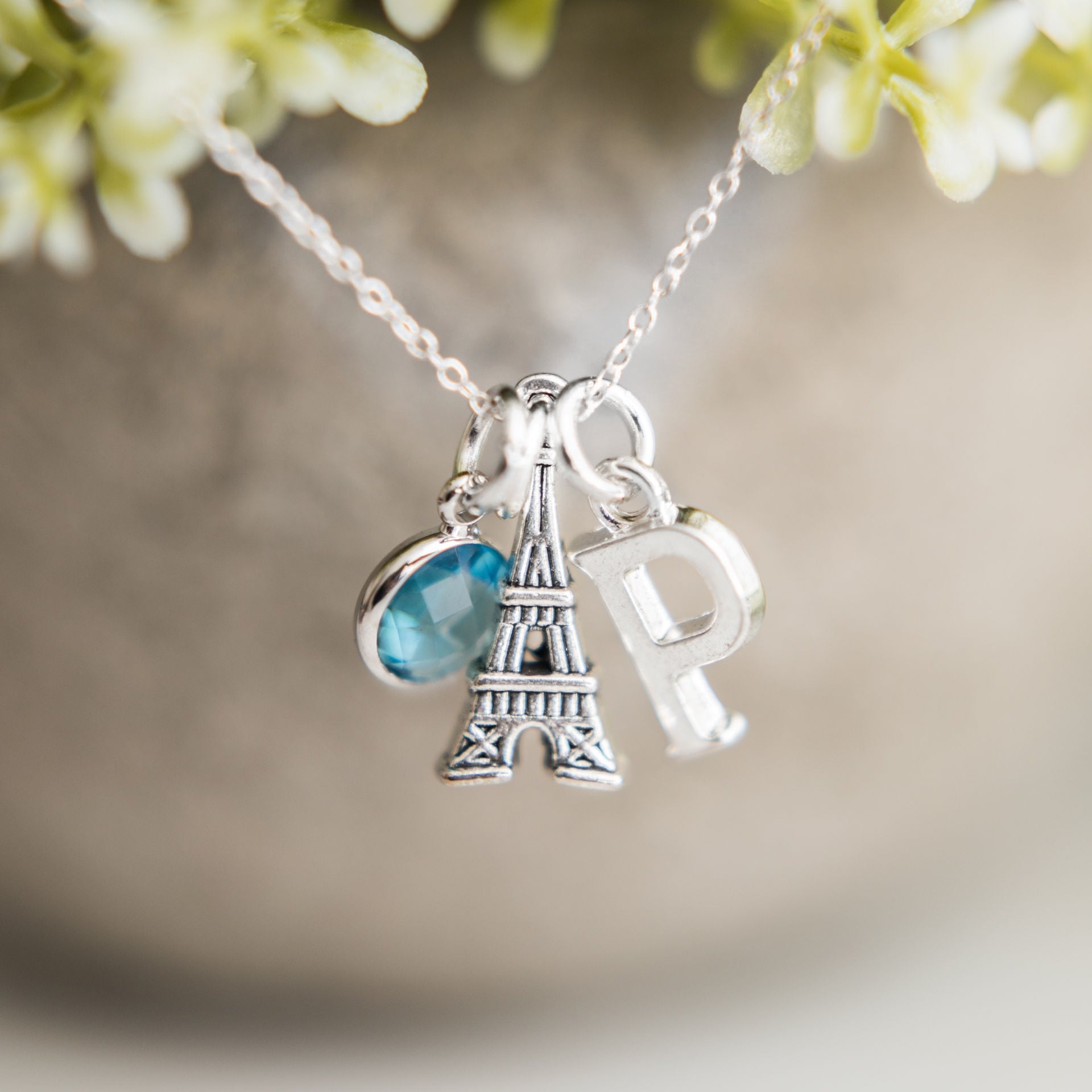 Personalised Paris Eiffel Tower Necklace